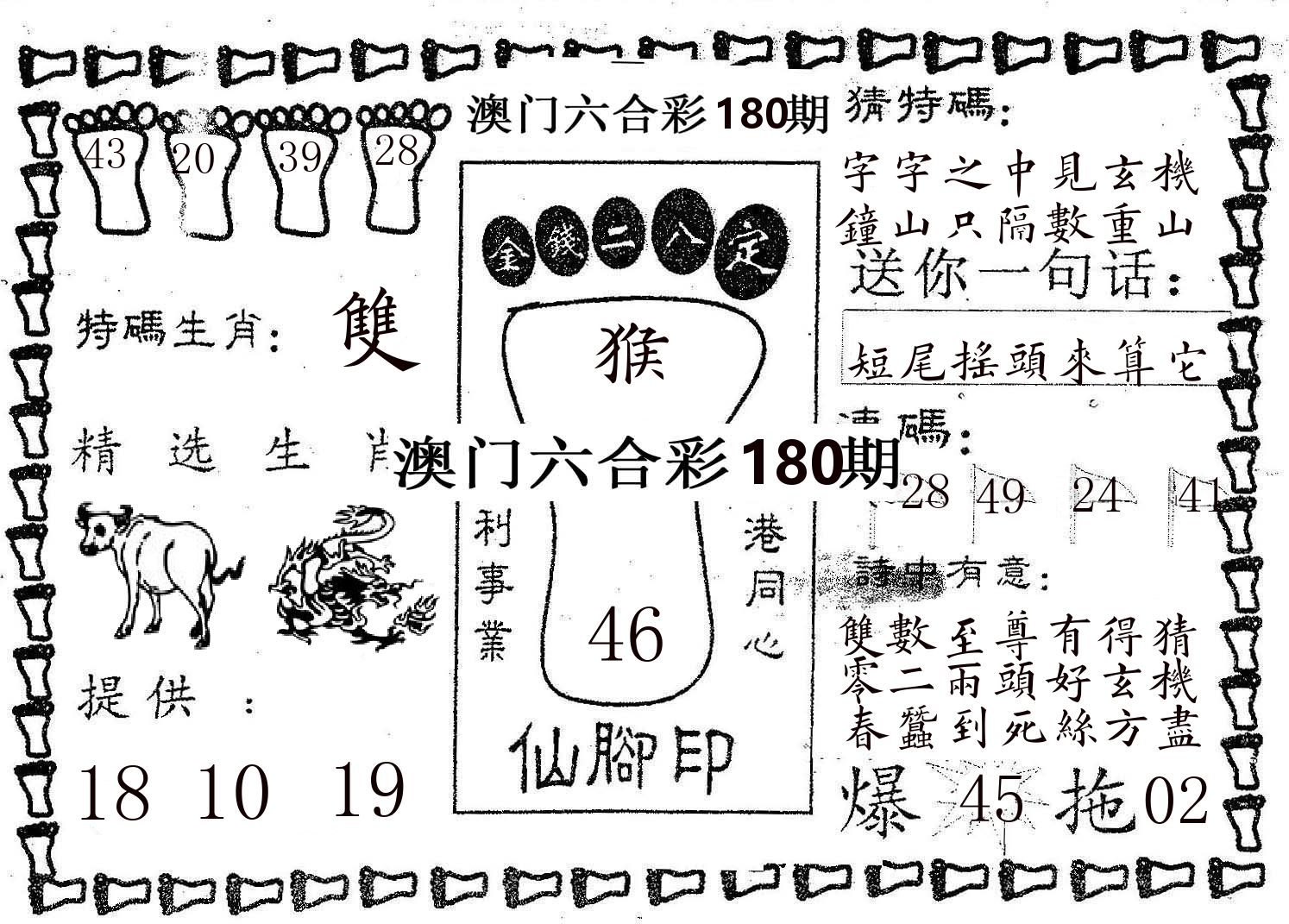 仙脚印 第180期