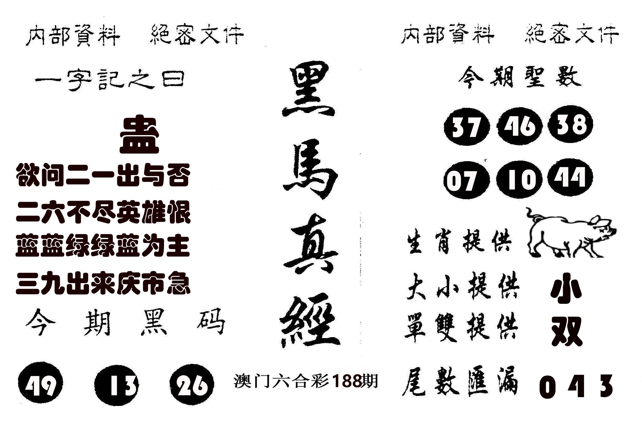 黑马真经 第188期