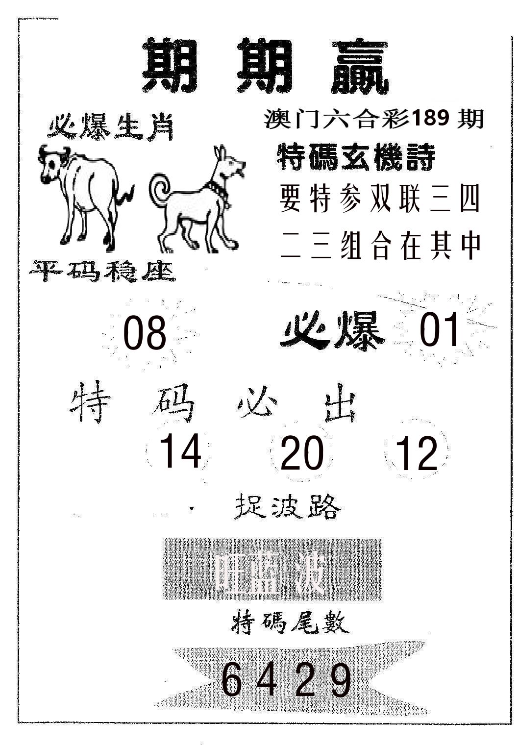期期赢 第189期