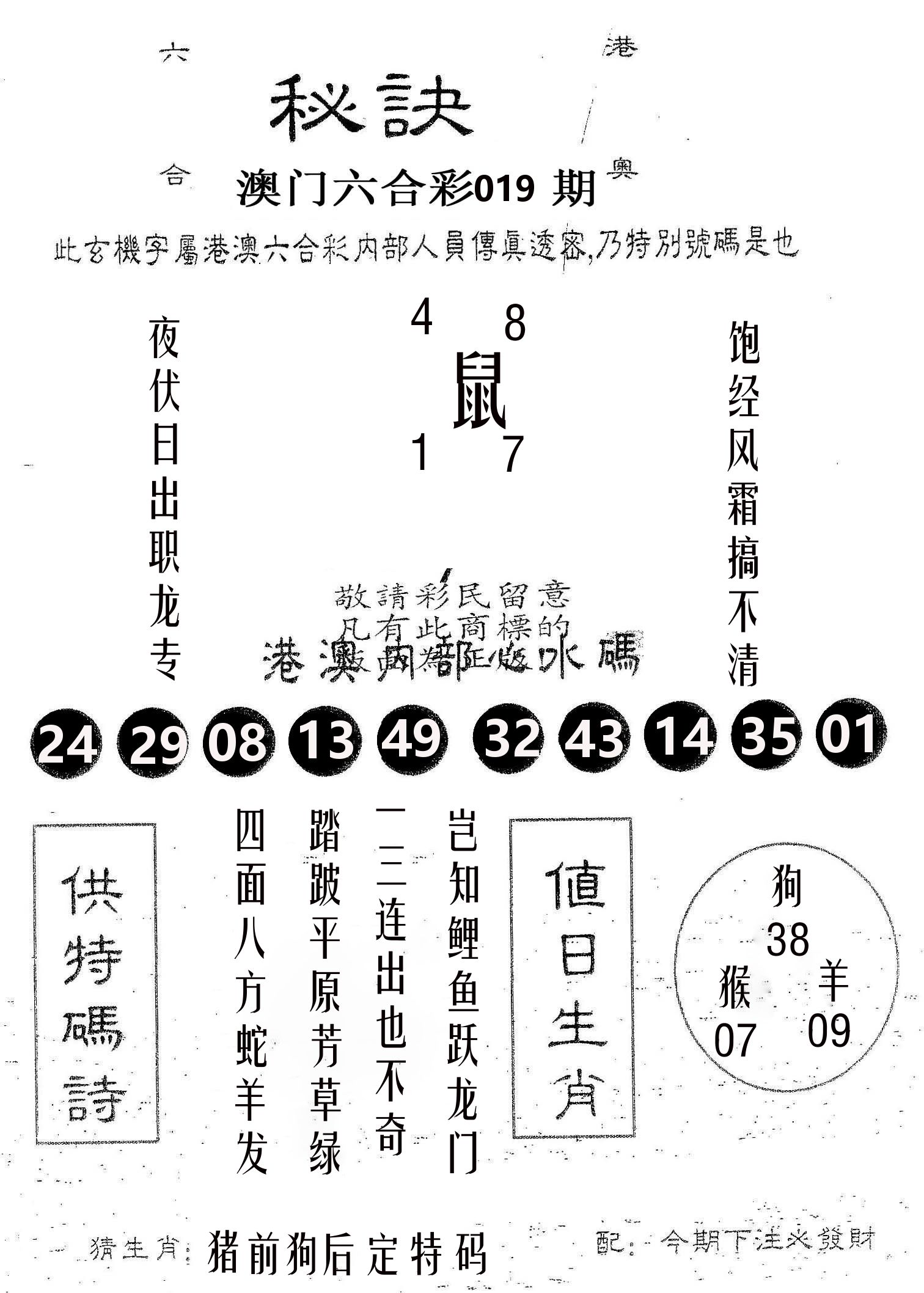 秘决 第19期