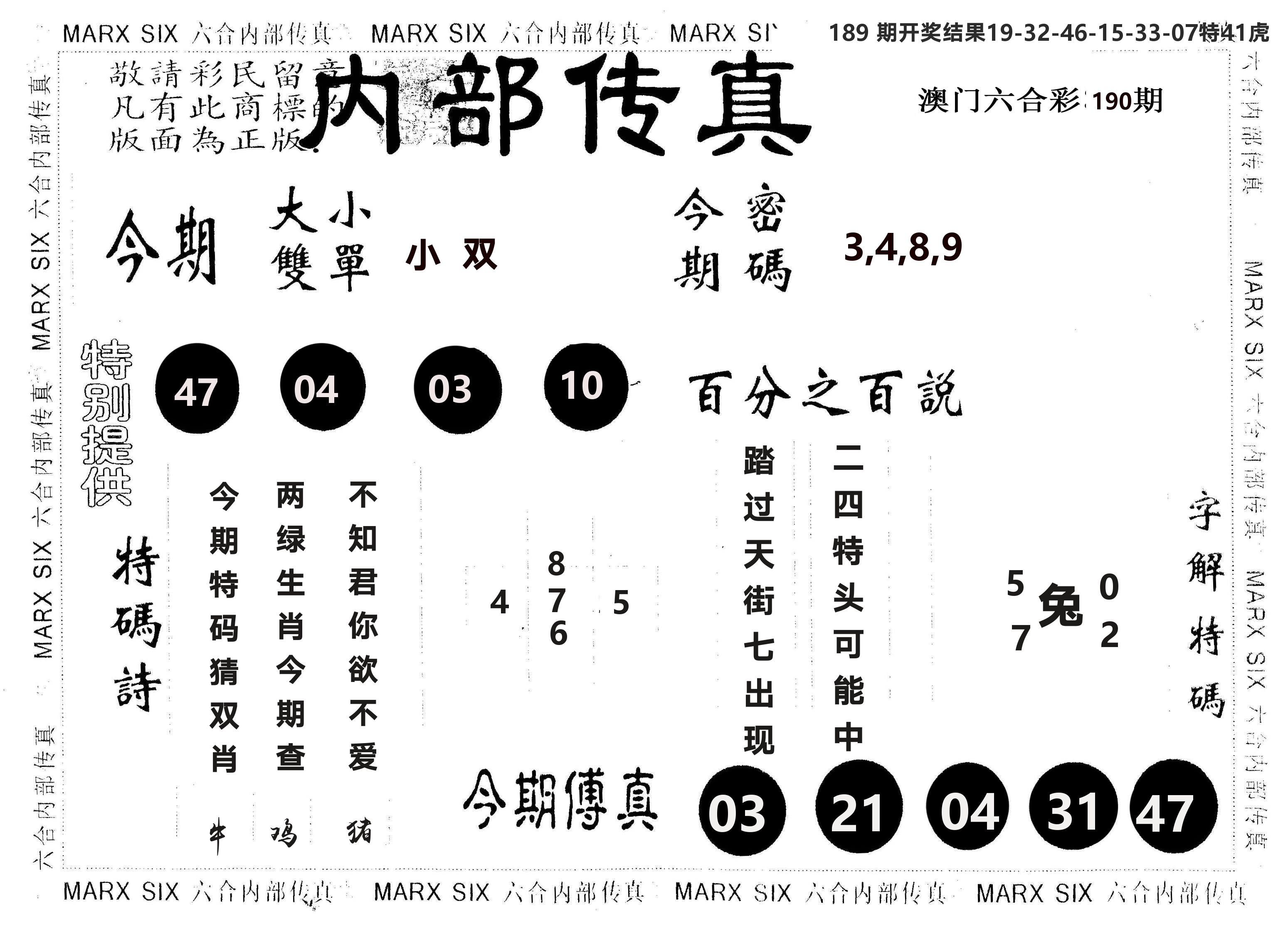 另版内部传真 第190期