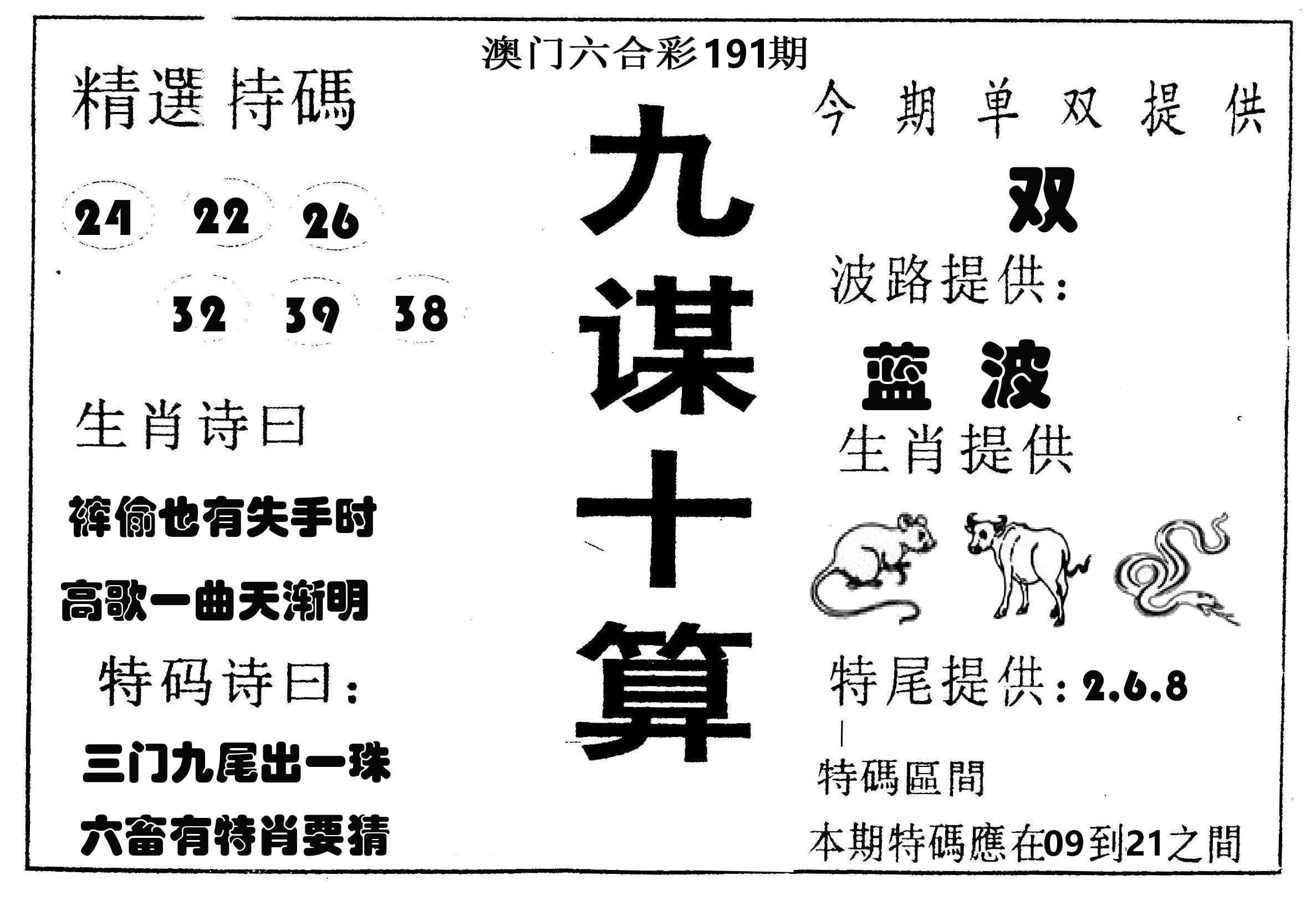 九谋十算 第191期