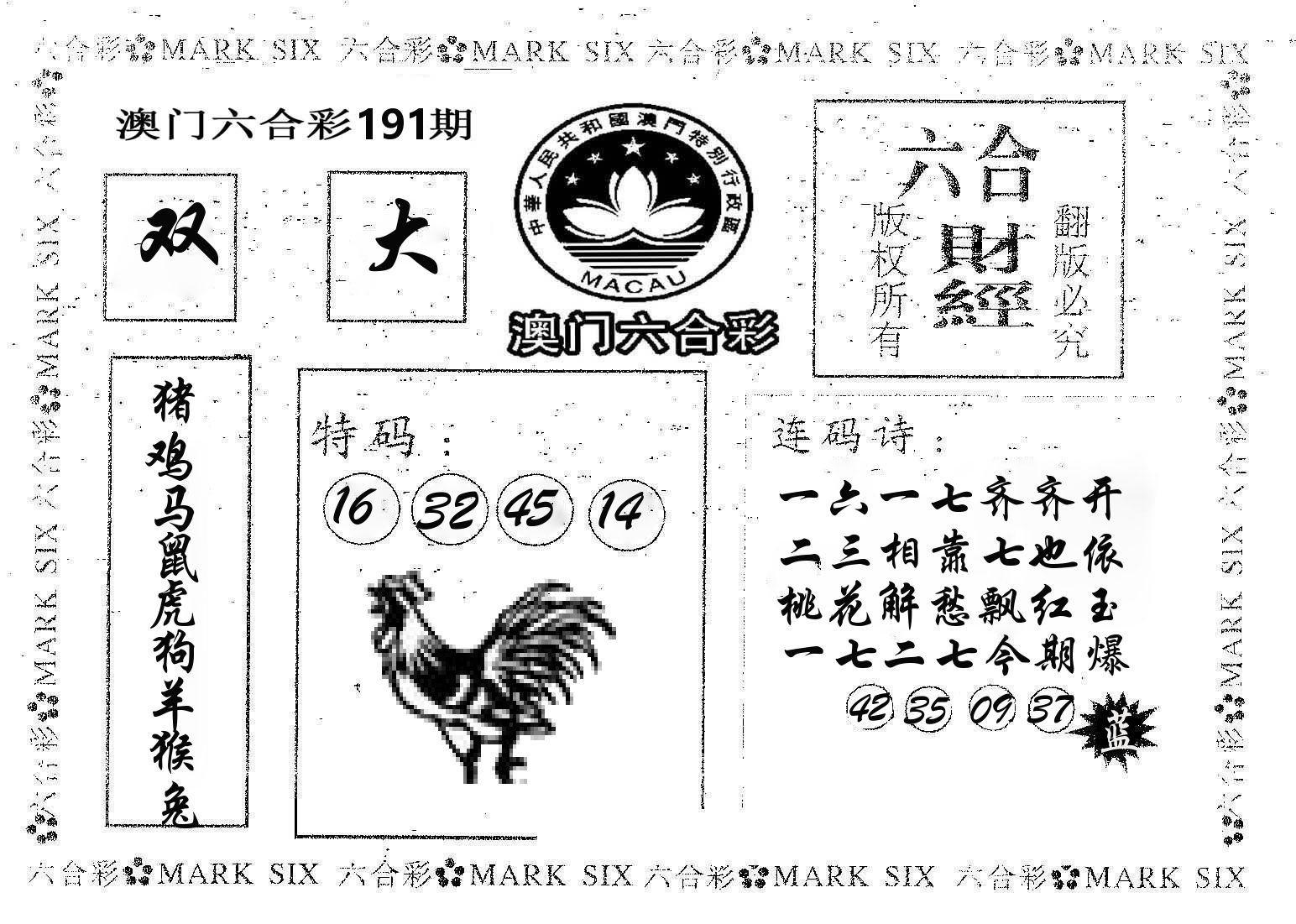六合财经 第191期