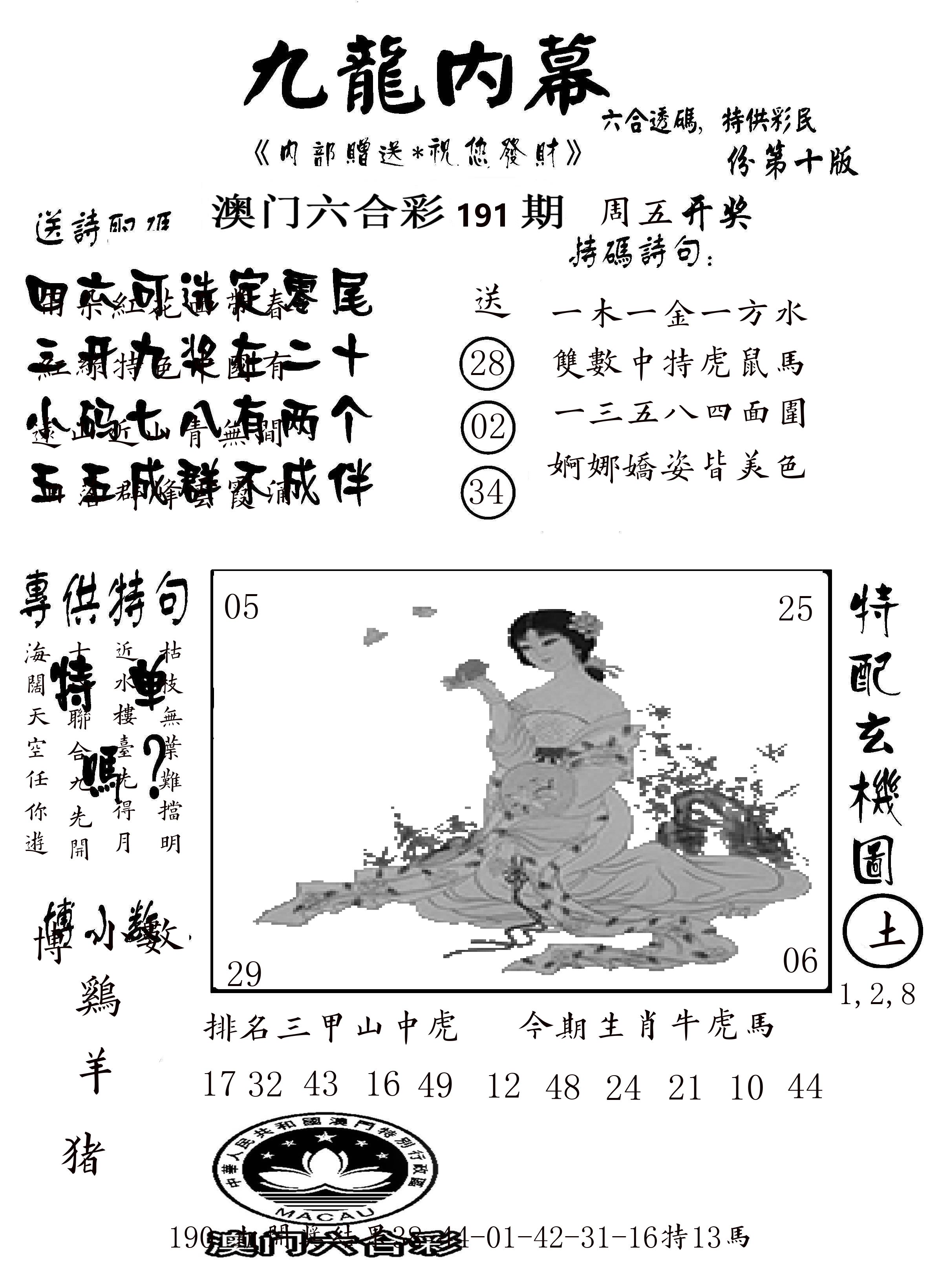 澳门传真2 第191期