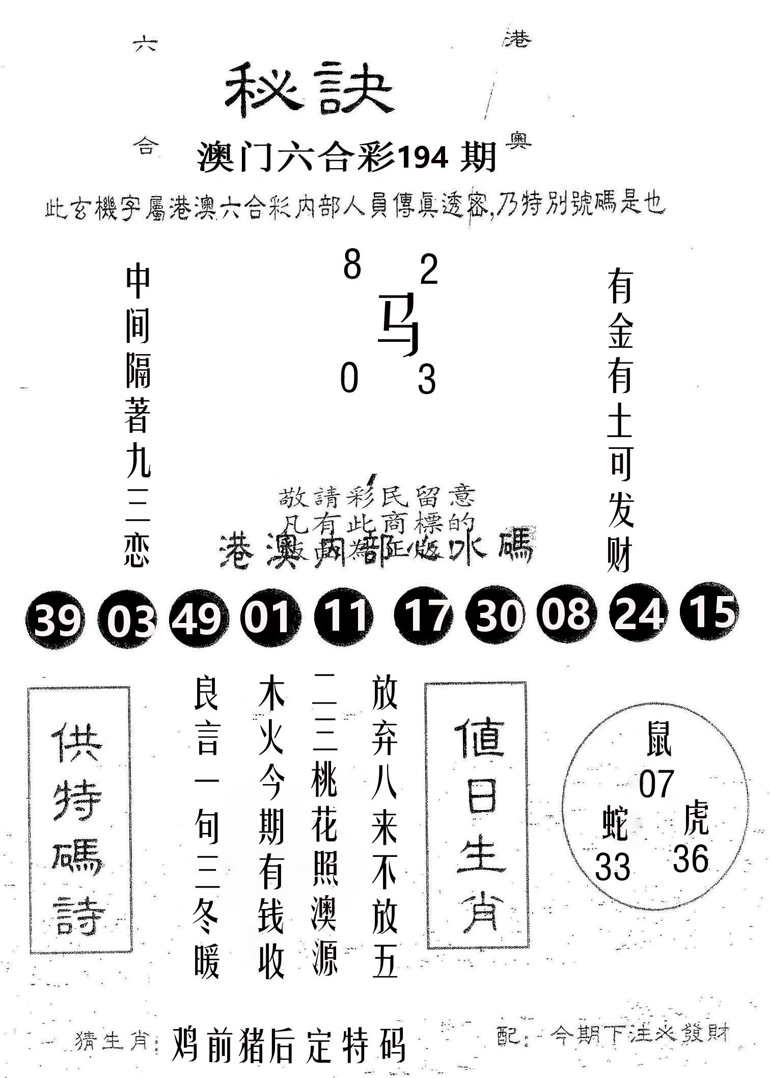 秘决 第194期
