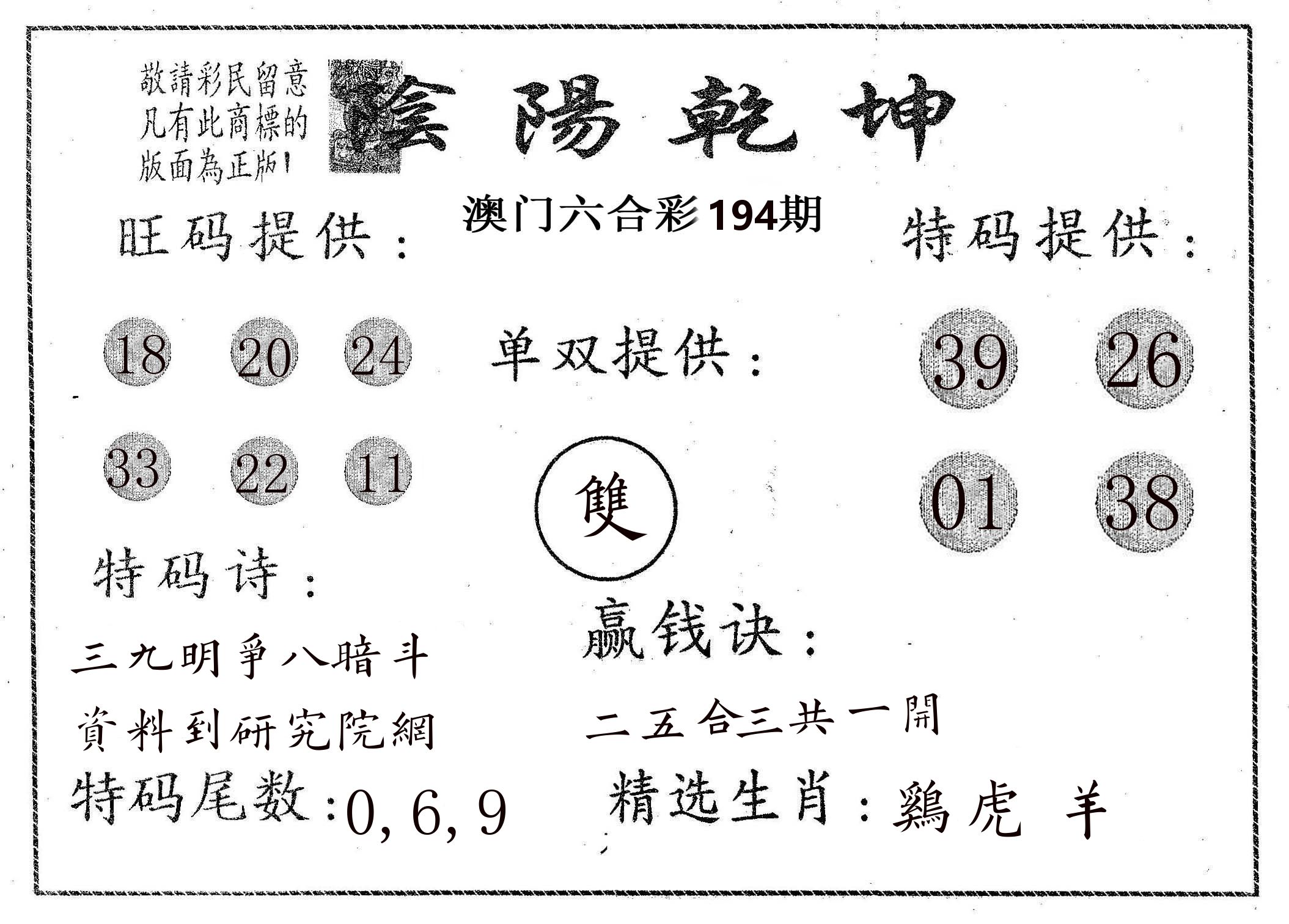 阴阳乾坤 第194期