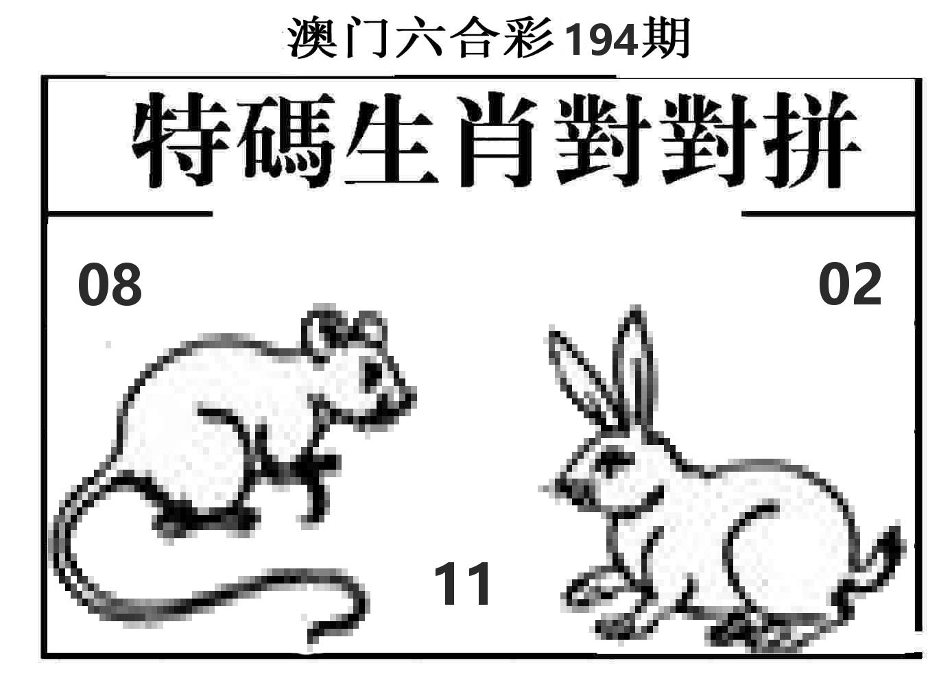 特码生肖对对拼 第194期