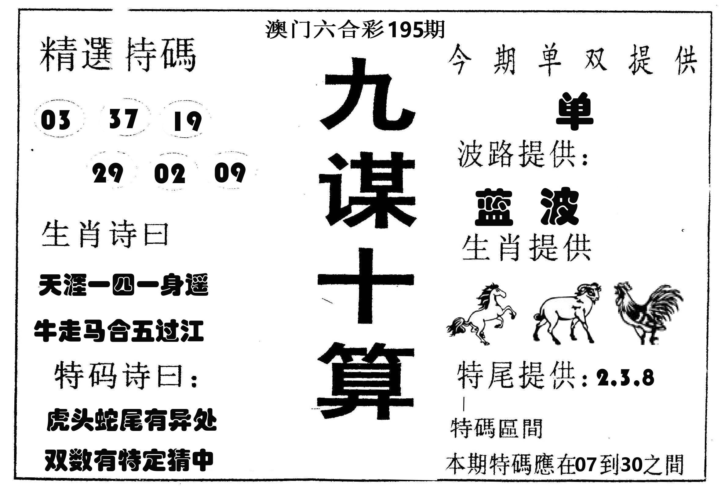 九谋十算 第195期