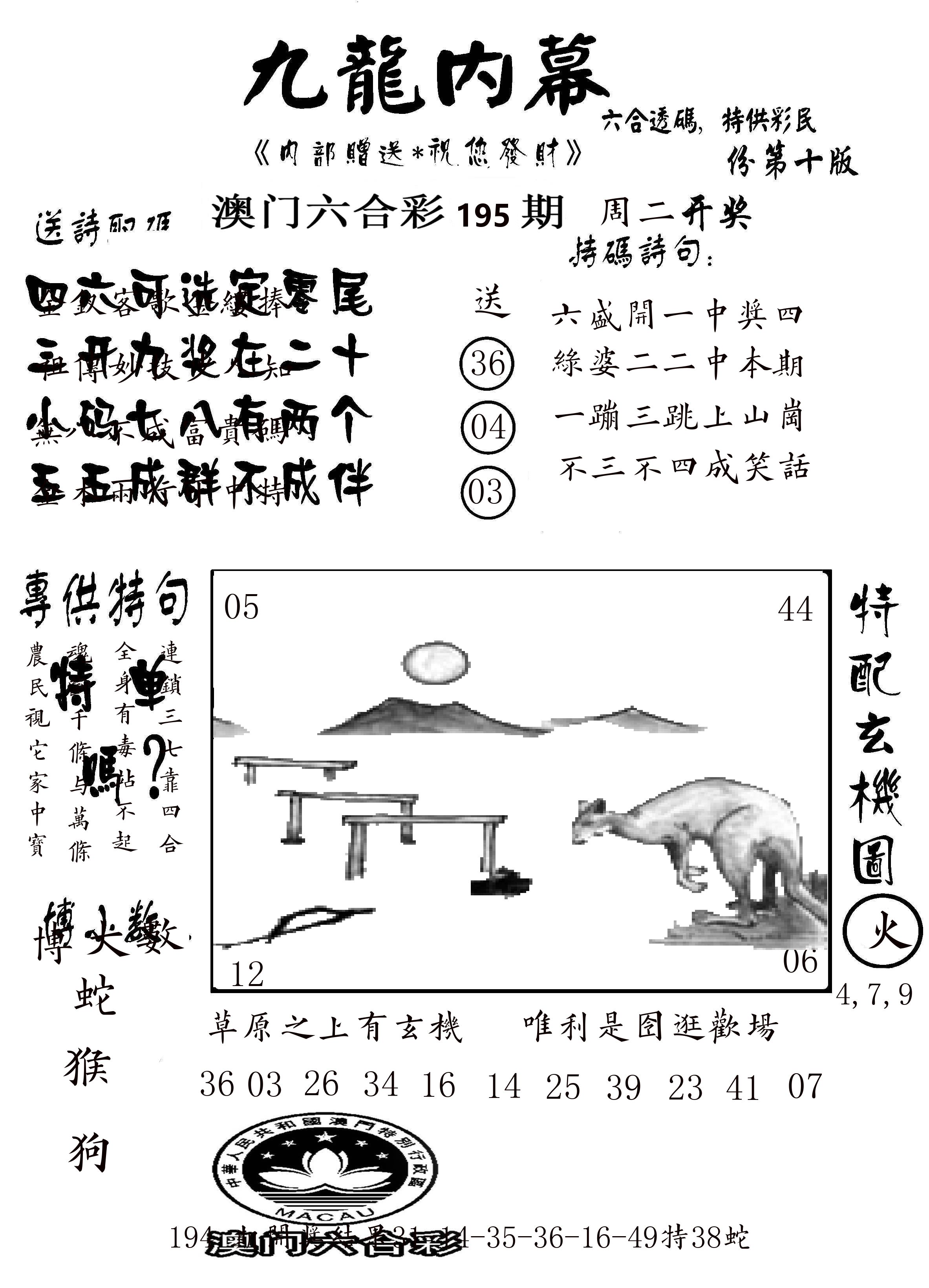澳门传真2 第195期