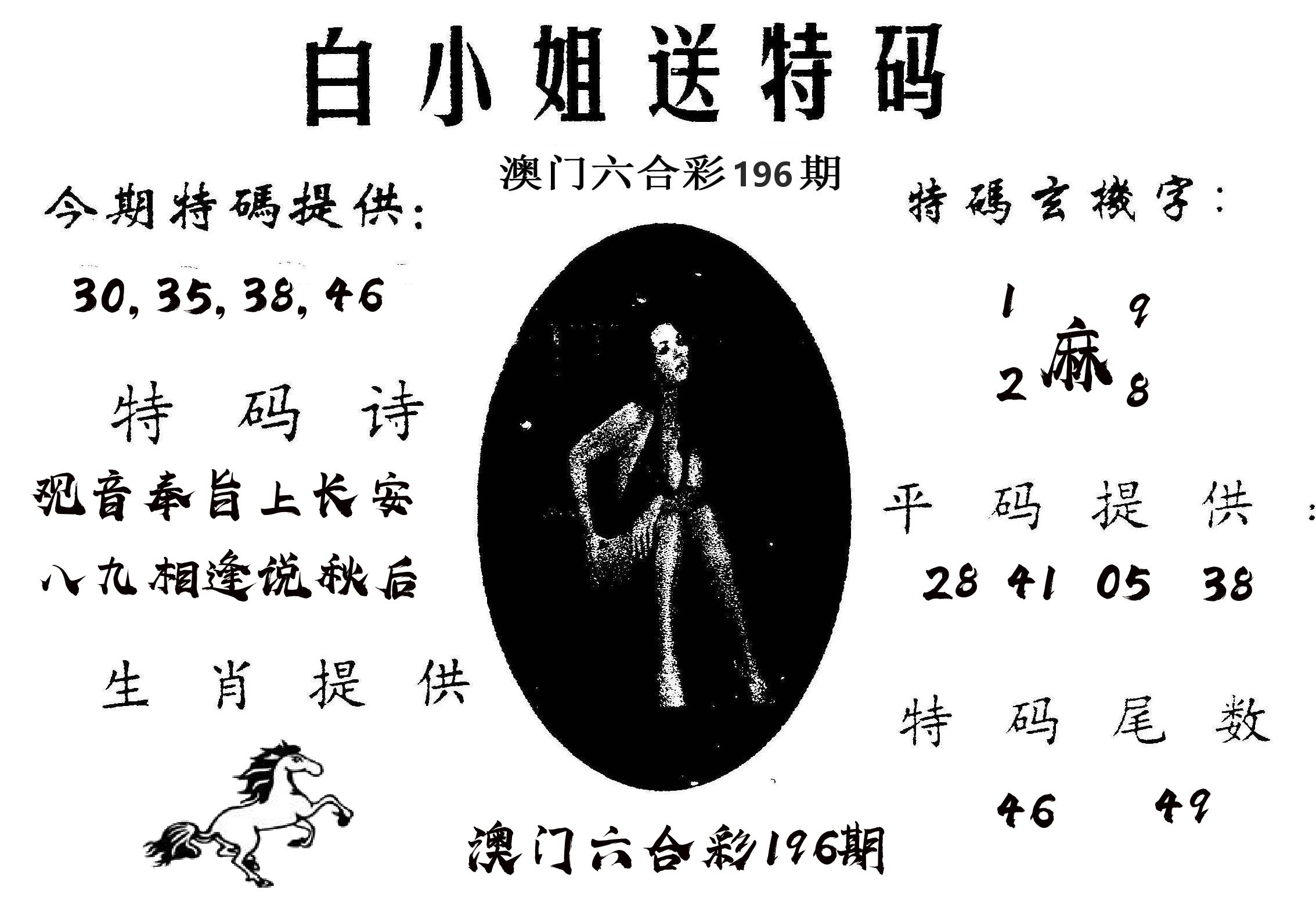 白姐送特 第196期