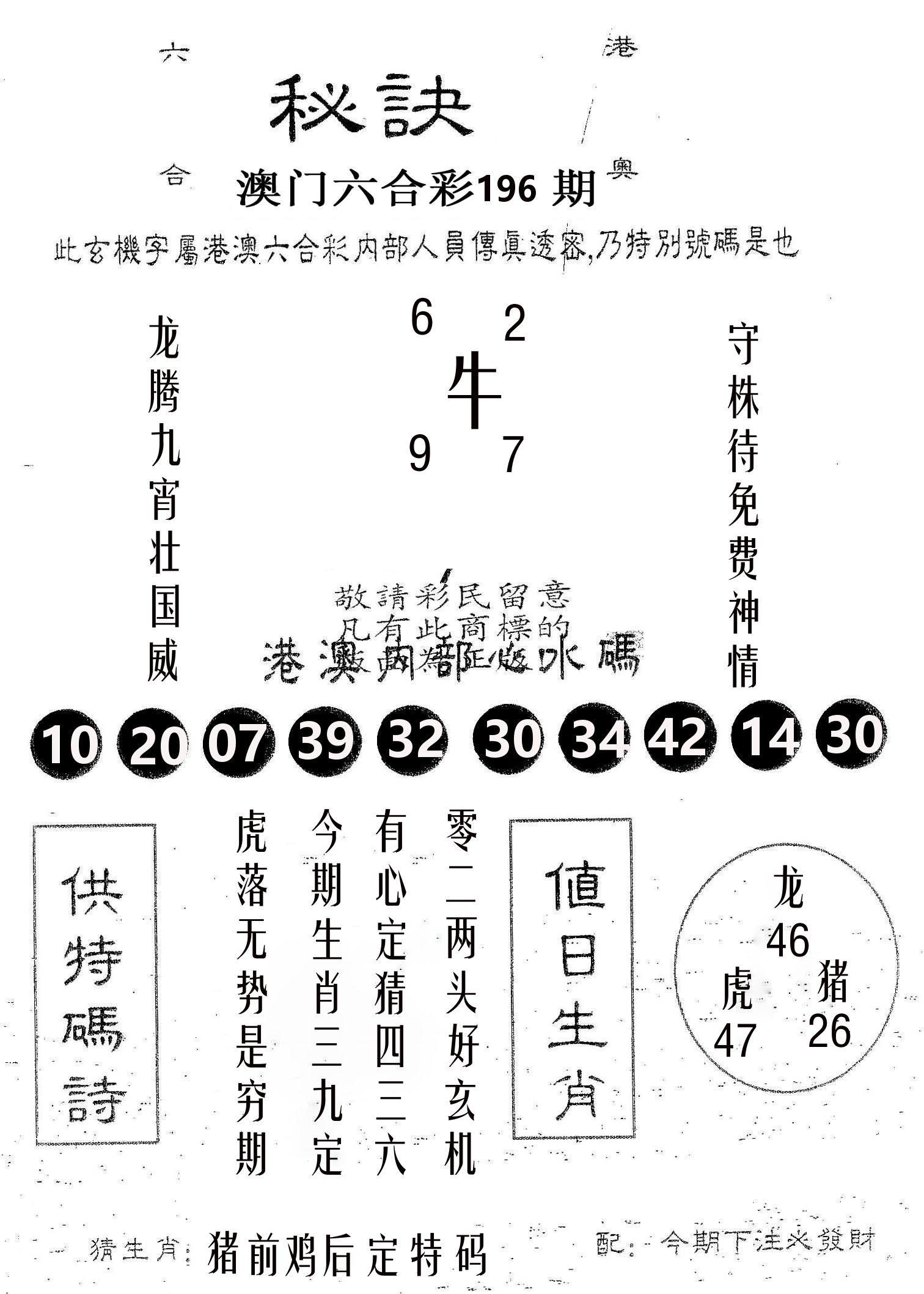 秘决 第196期
