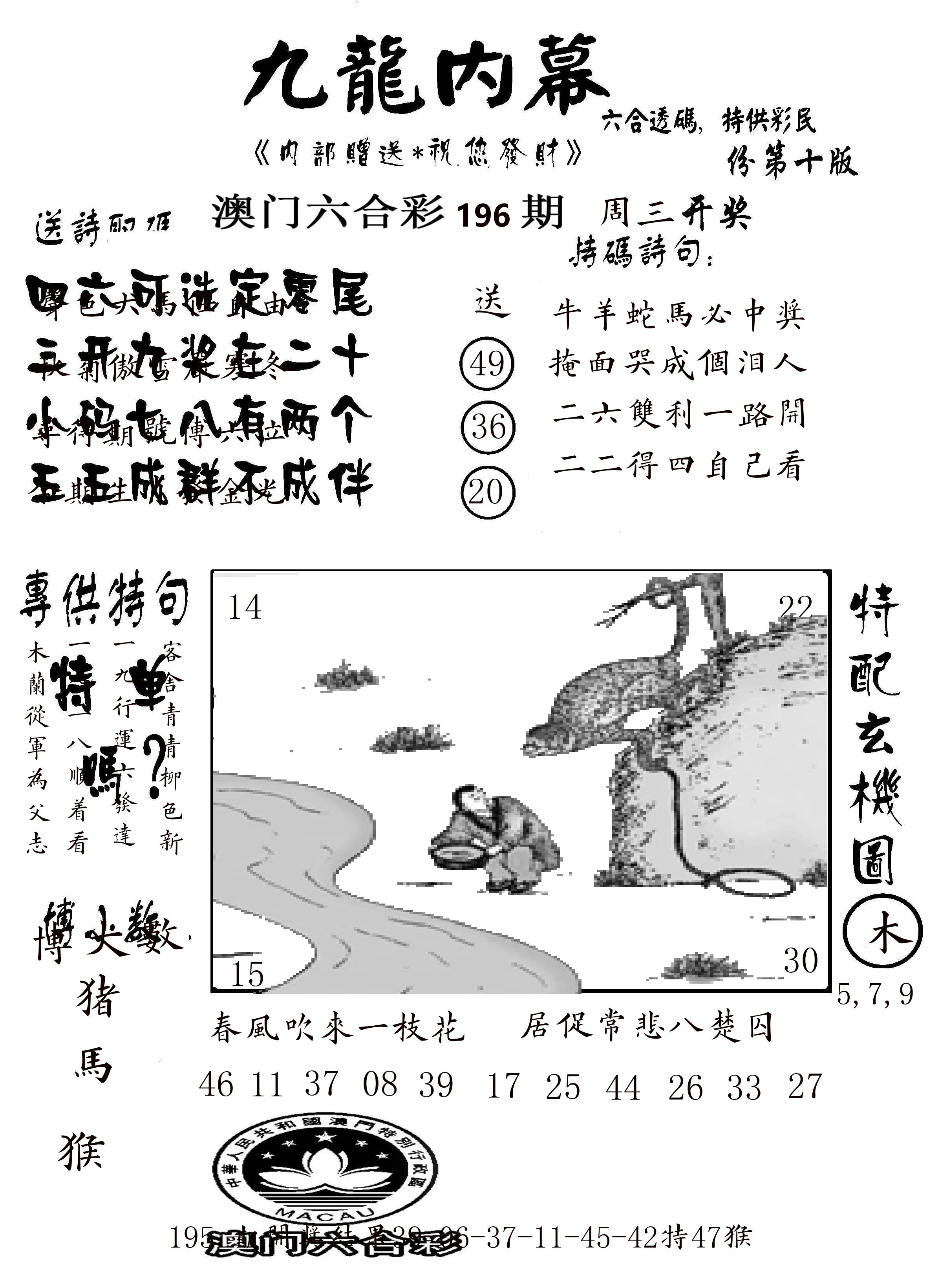 澳门传真2 第196期