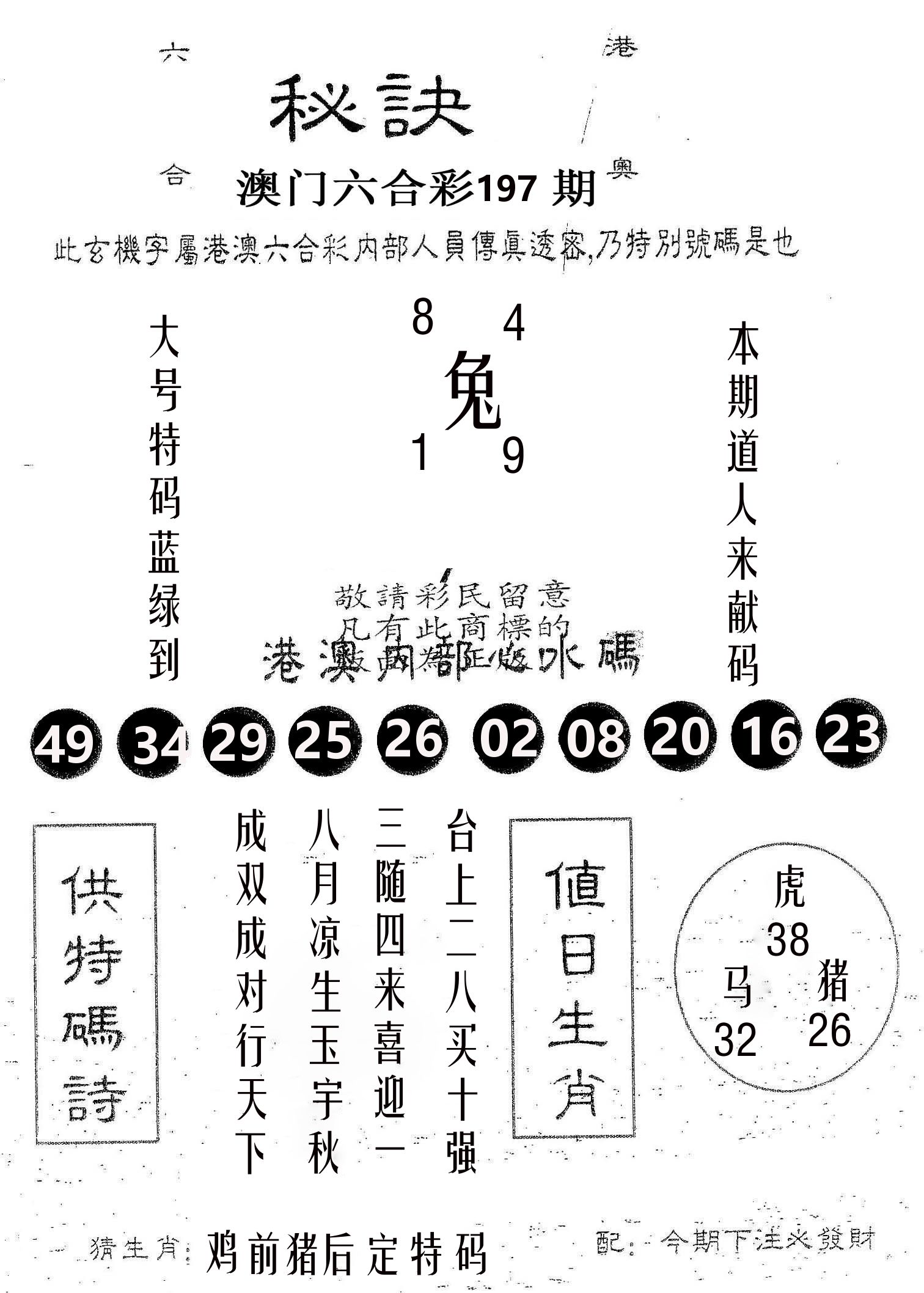 秘决 第197期