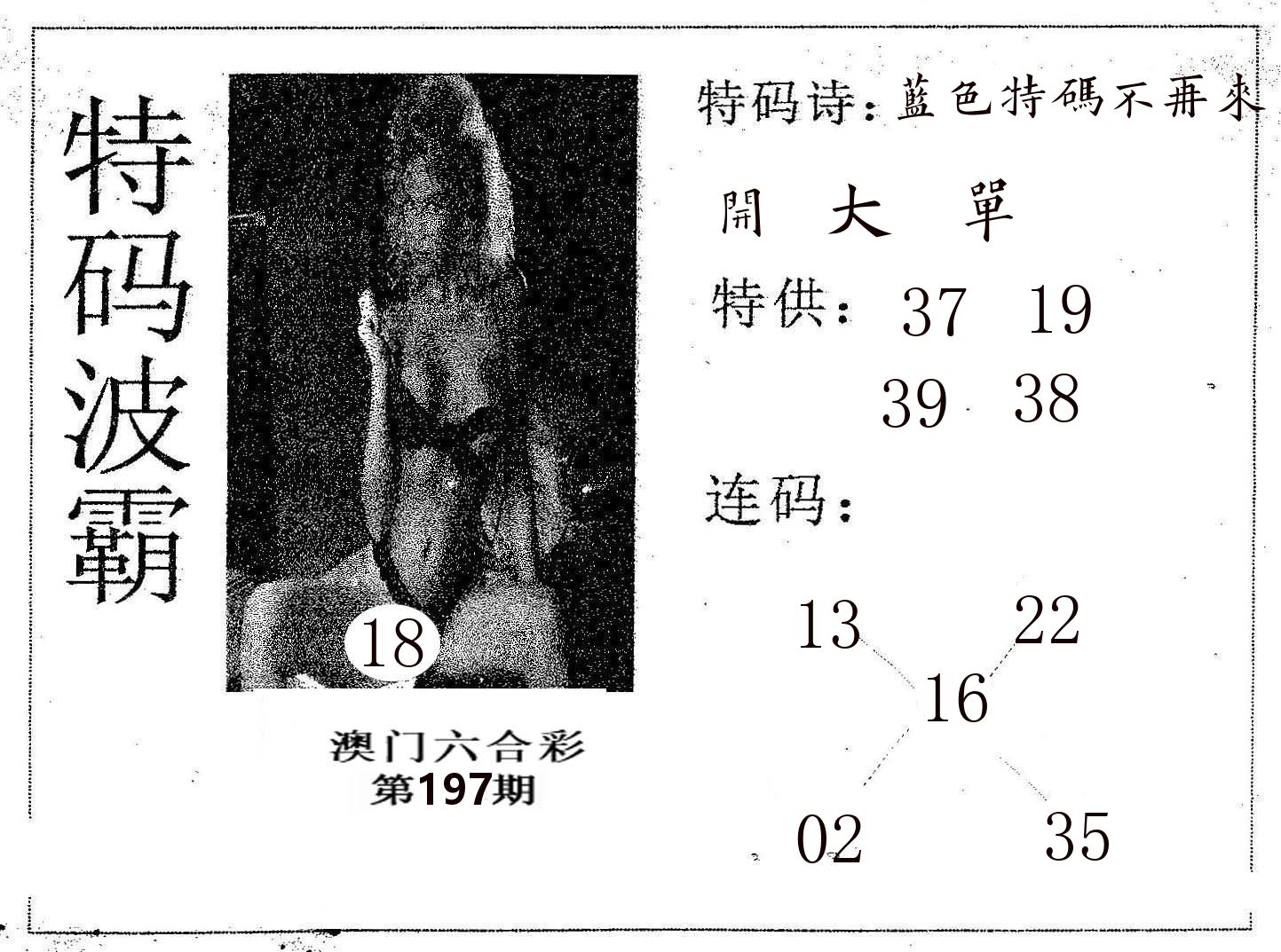 特码波霸 第197期