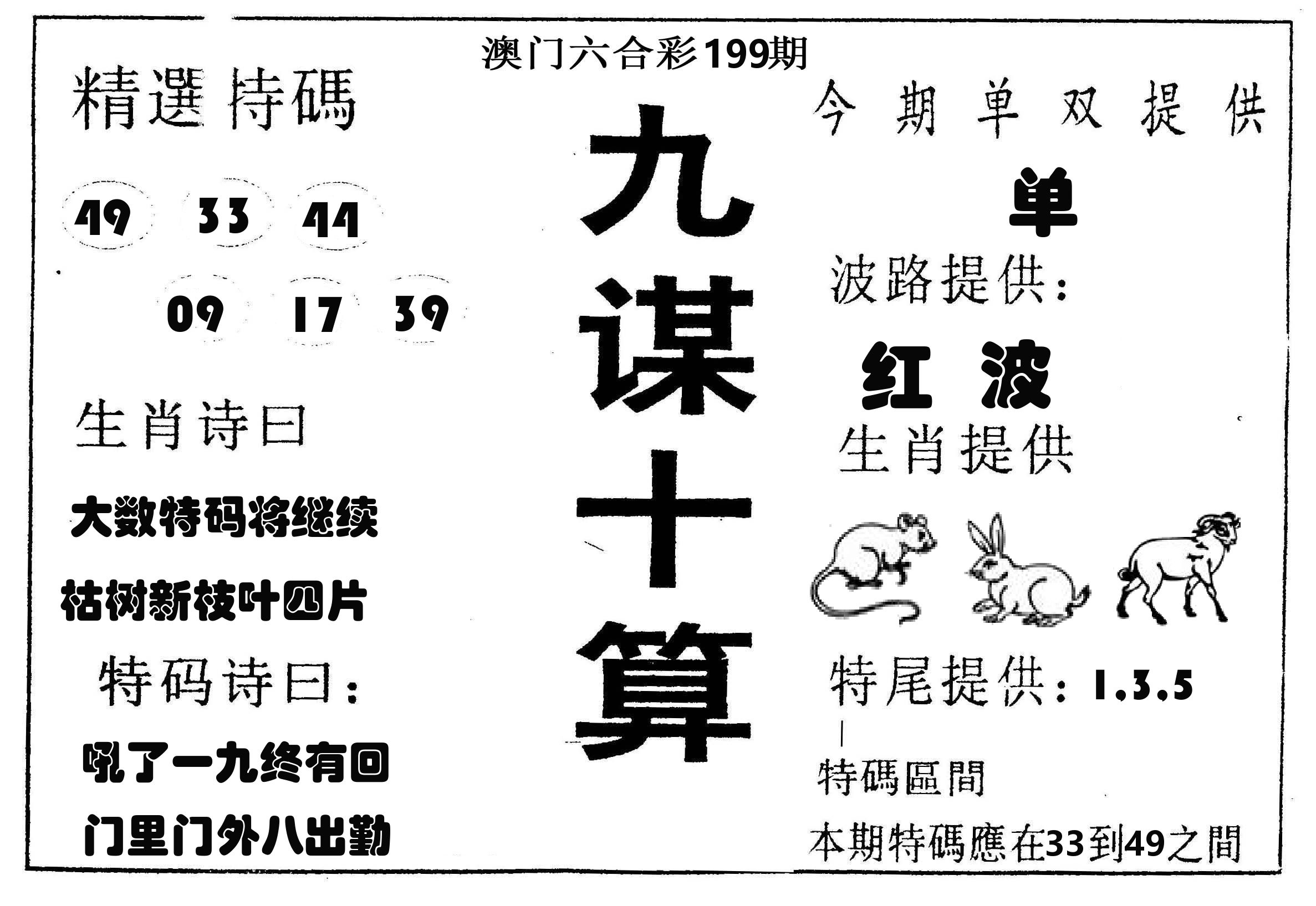 九谋十算 第199期