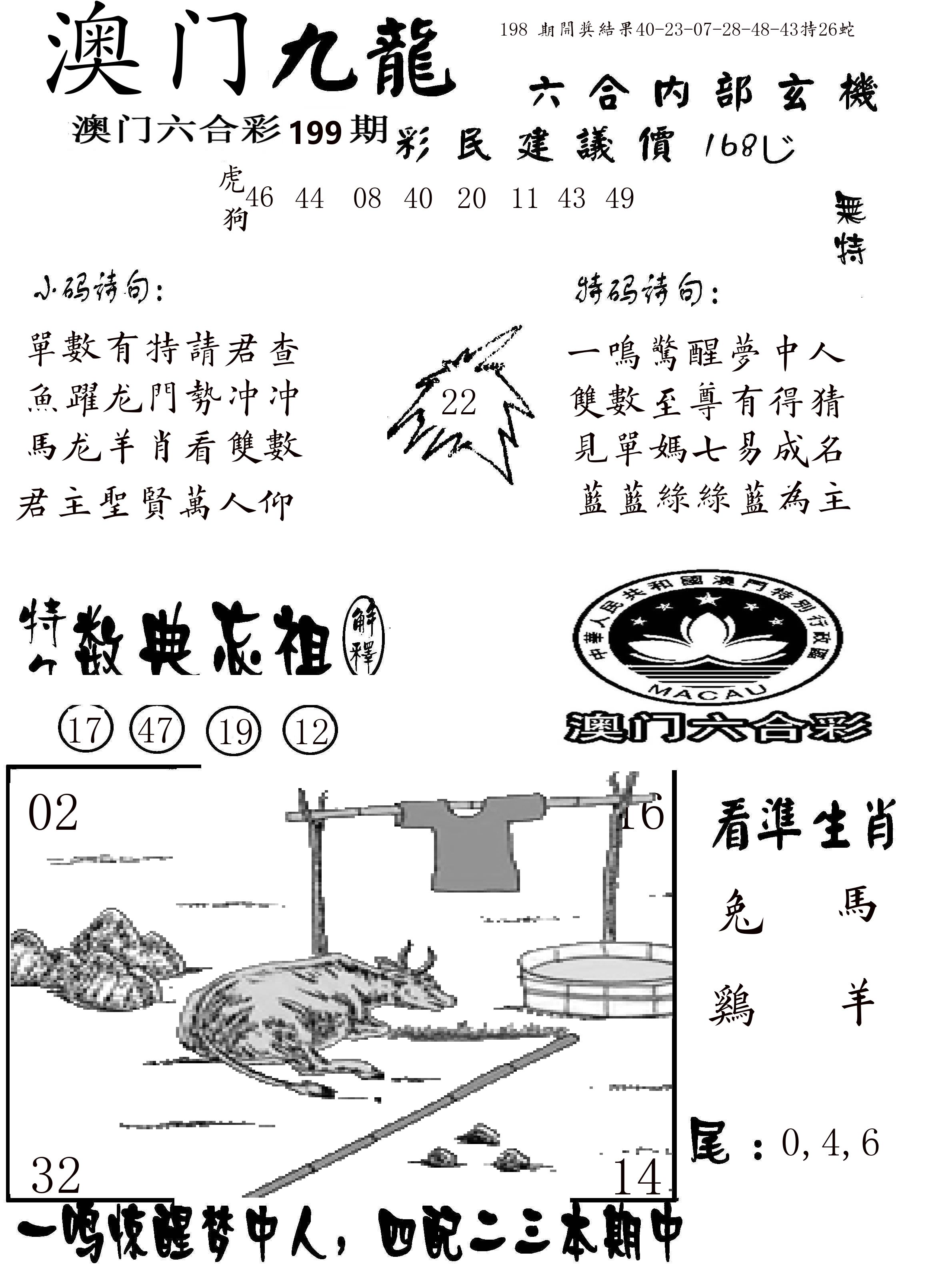 澳门传真1 第199期