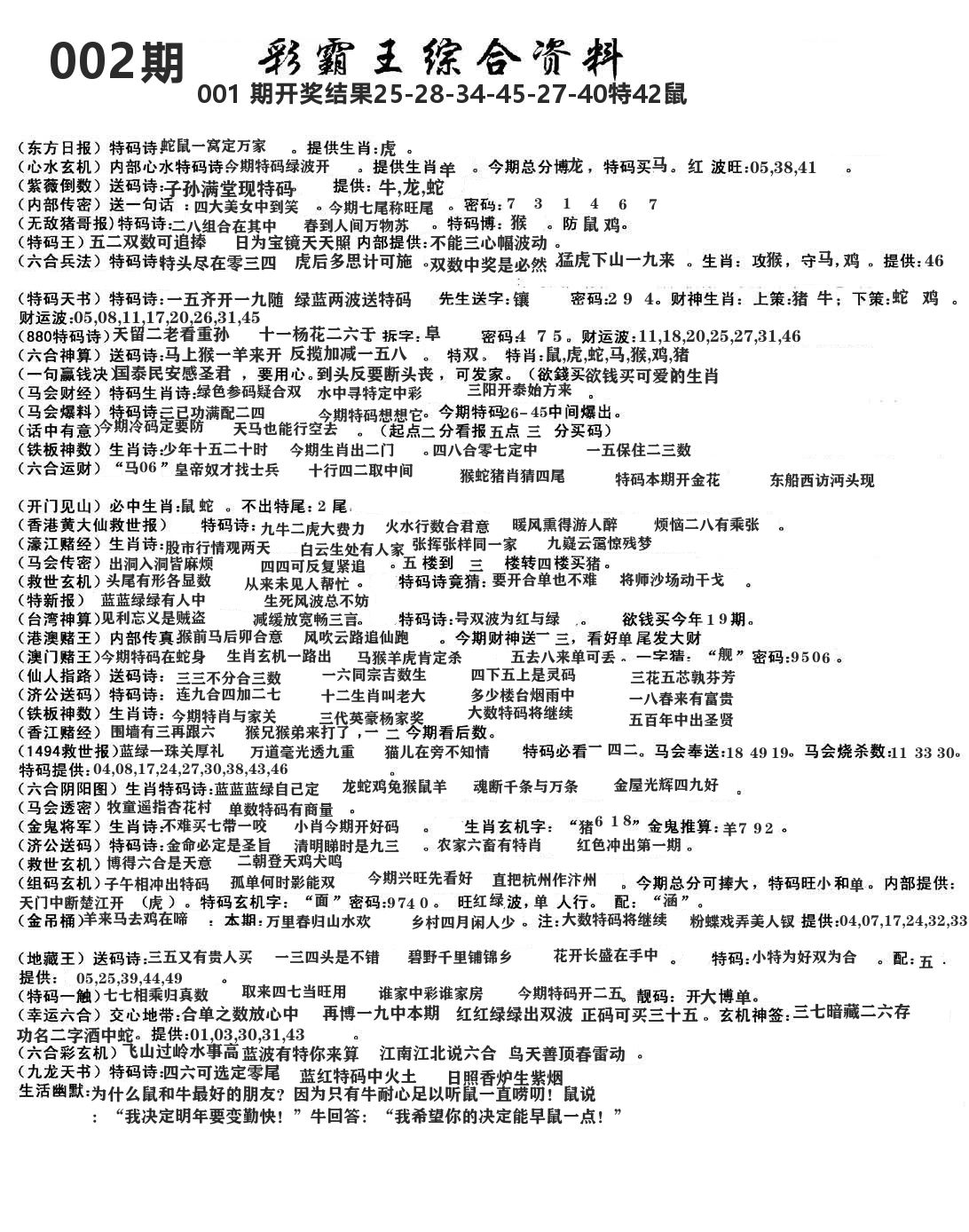 澳门综合资料 第2期
