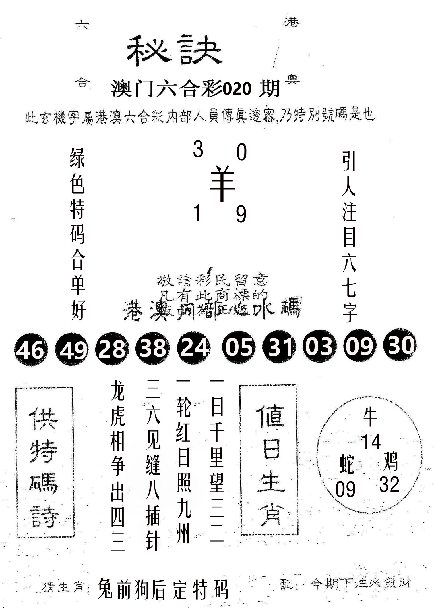 秘决 第20期