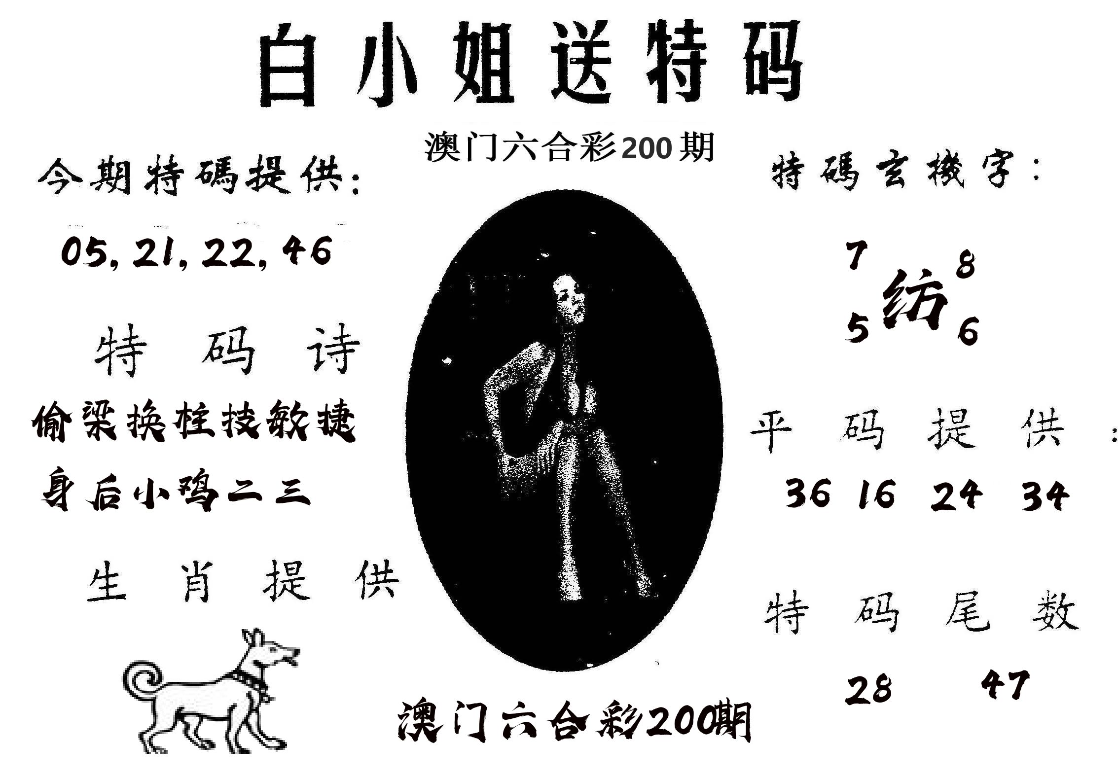 白姐送特 第200期