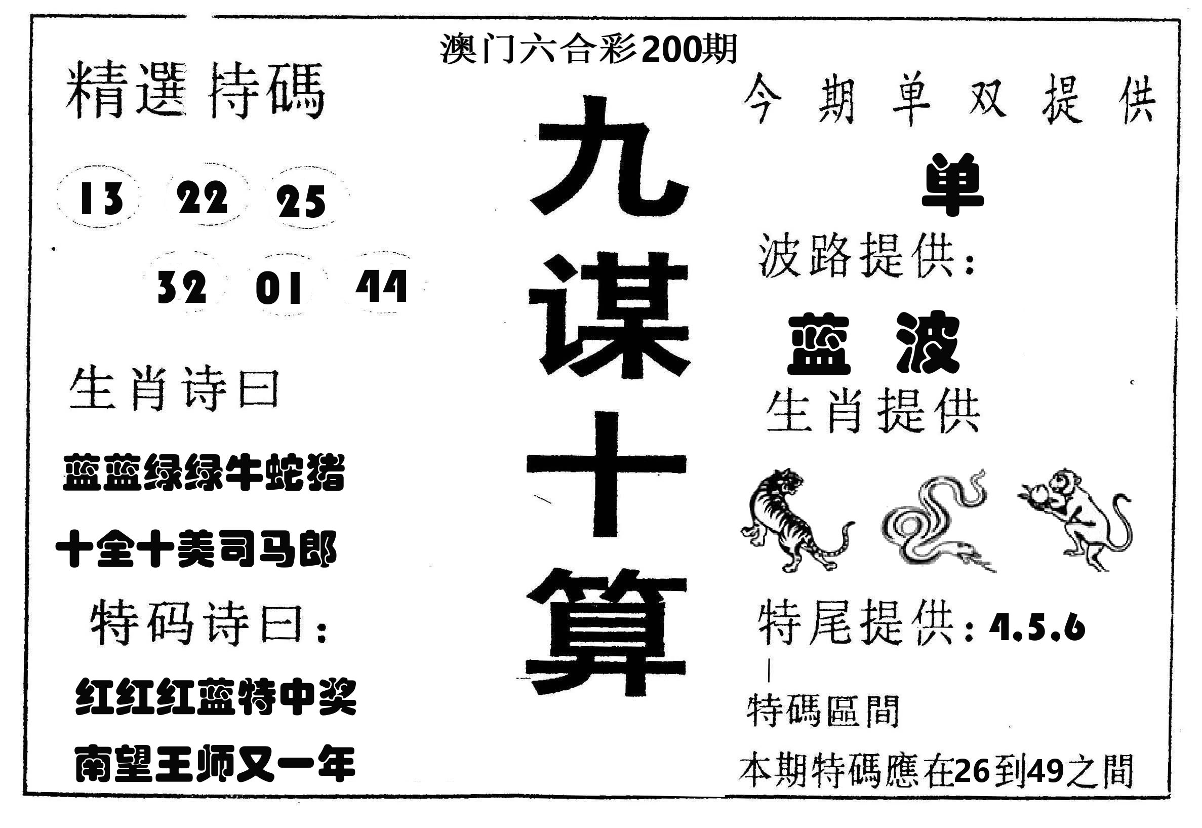 九谋十算 第200期