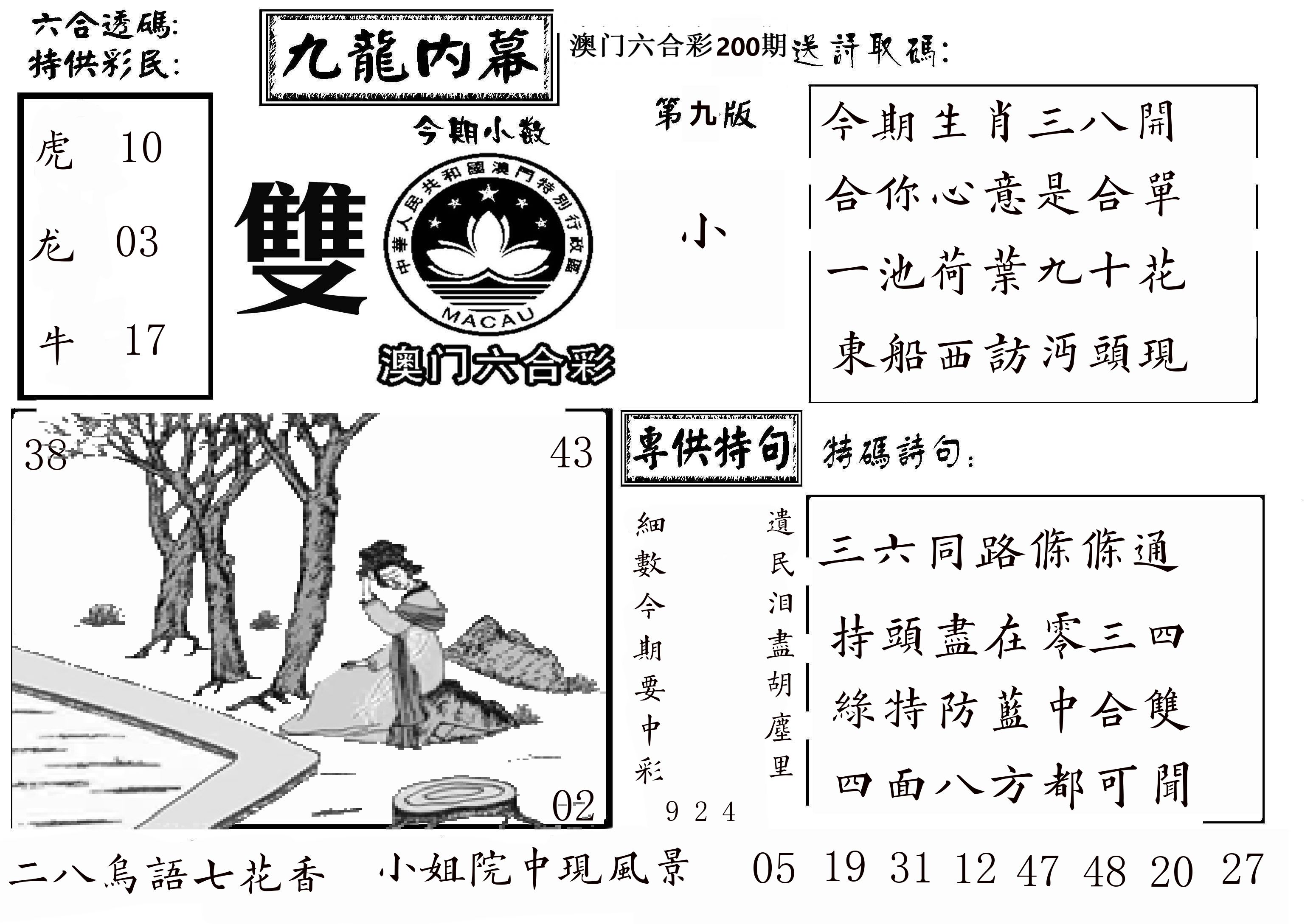澳门传真3 第200期