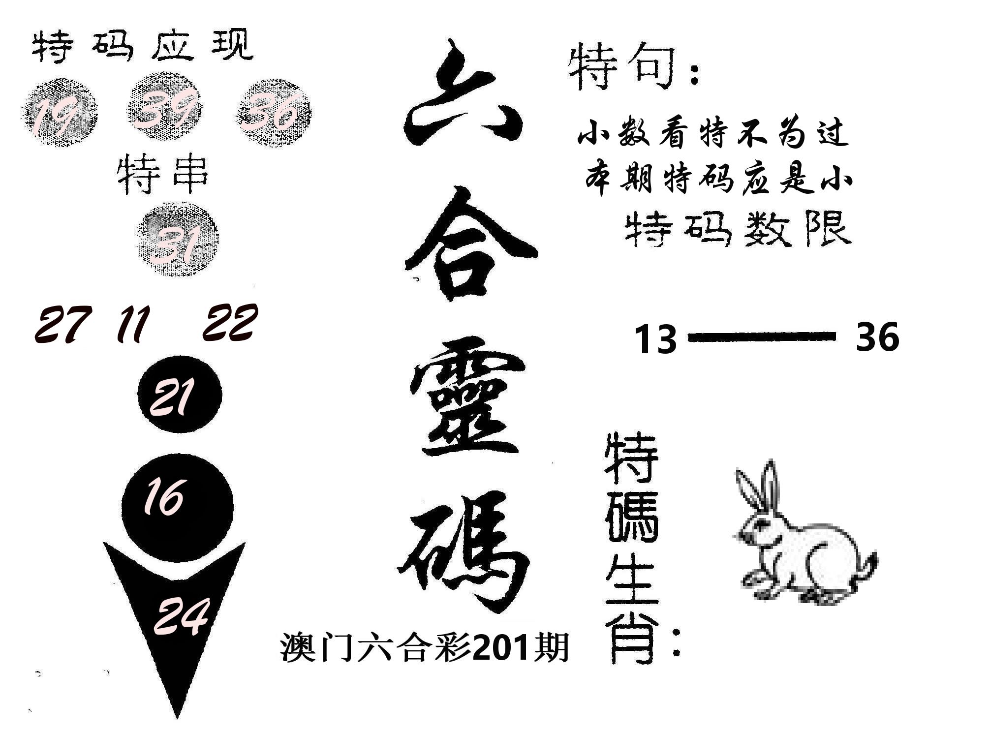 六合灵码 第201期