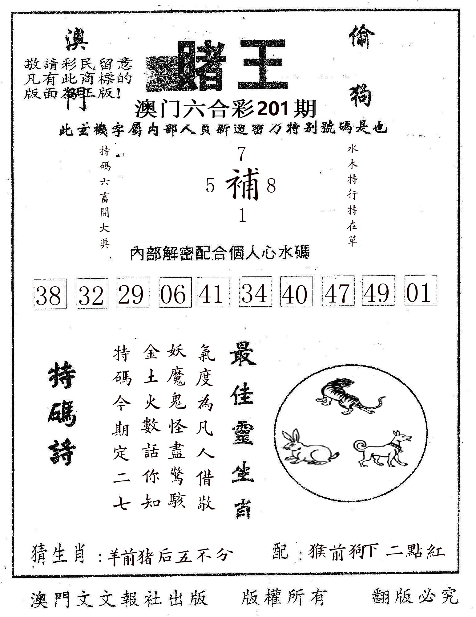 赌王 第201期