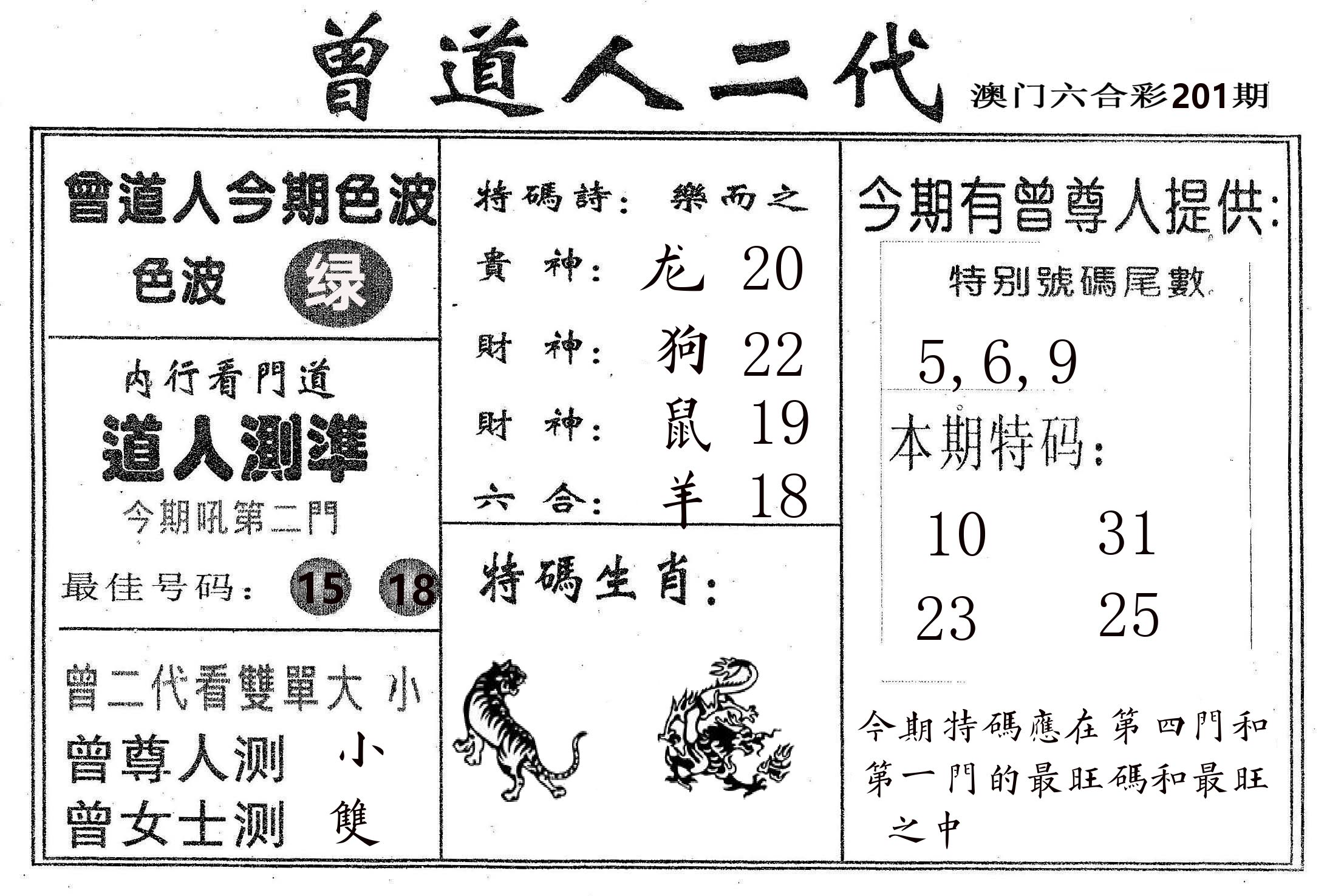 曾二代 第201期