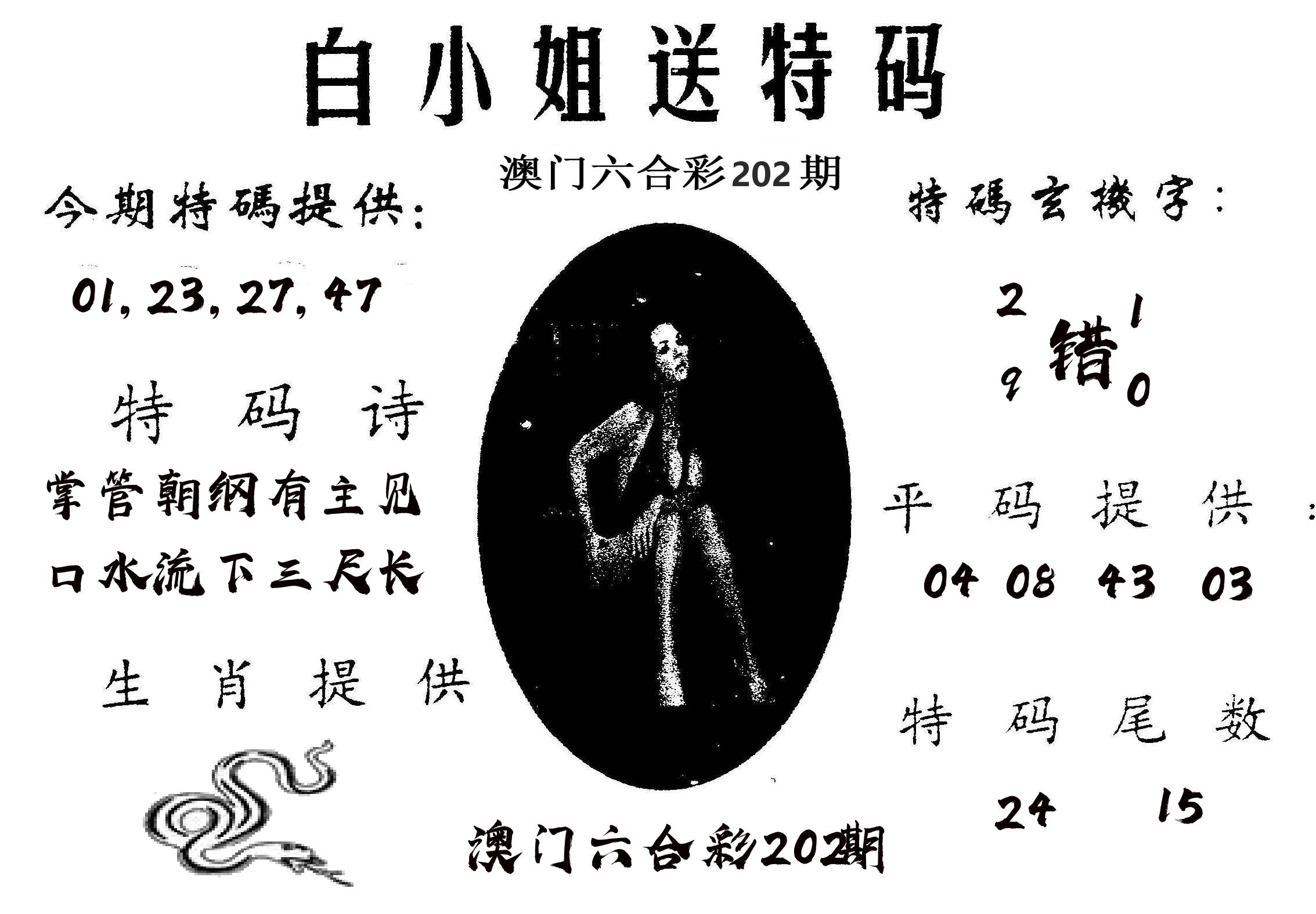 白姐送特 第202期
