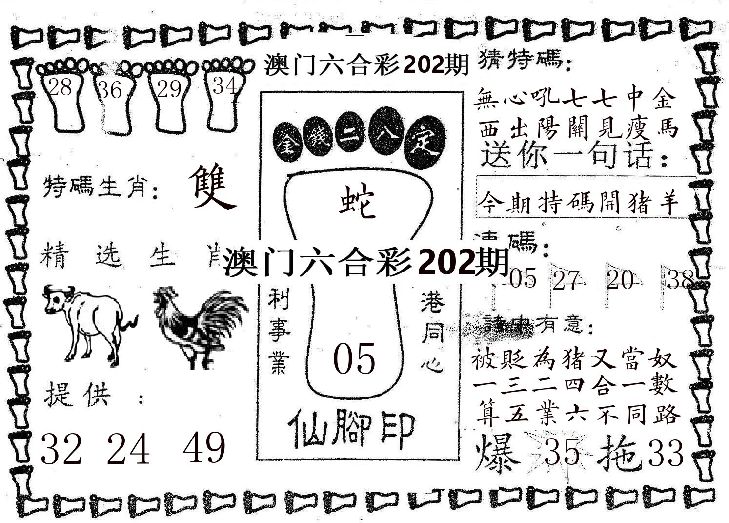 仙脚印 第202期