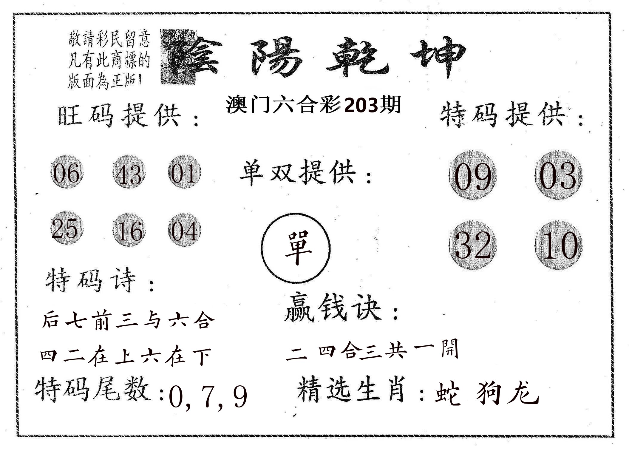 阴阳乾坤 第203期