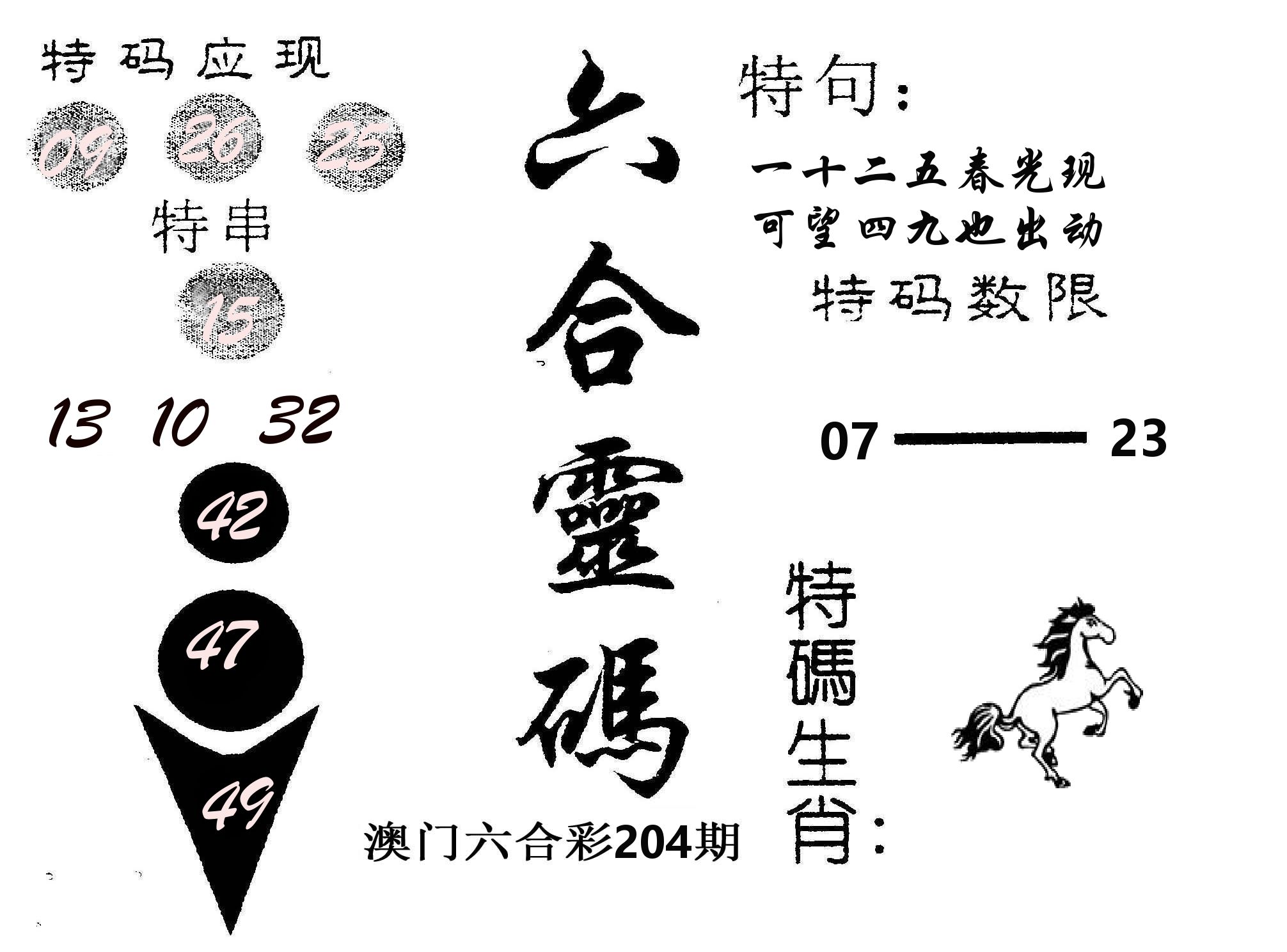 六合灵码 第204期