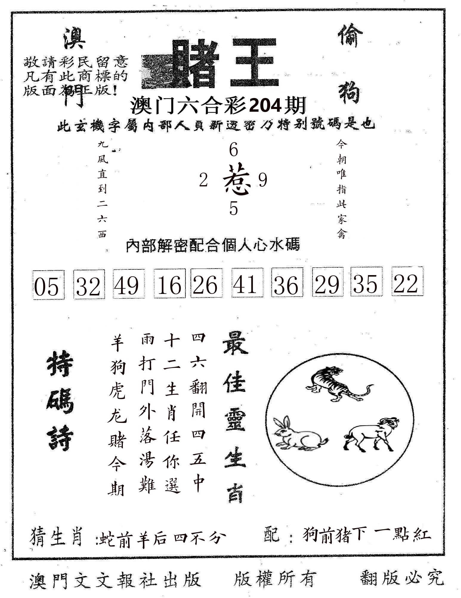 赌王 第204期