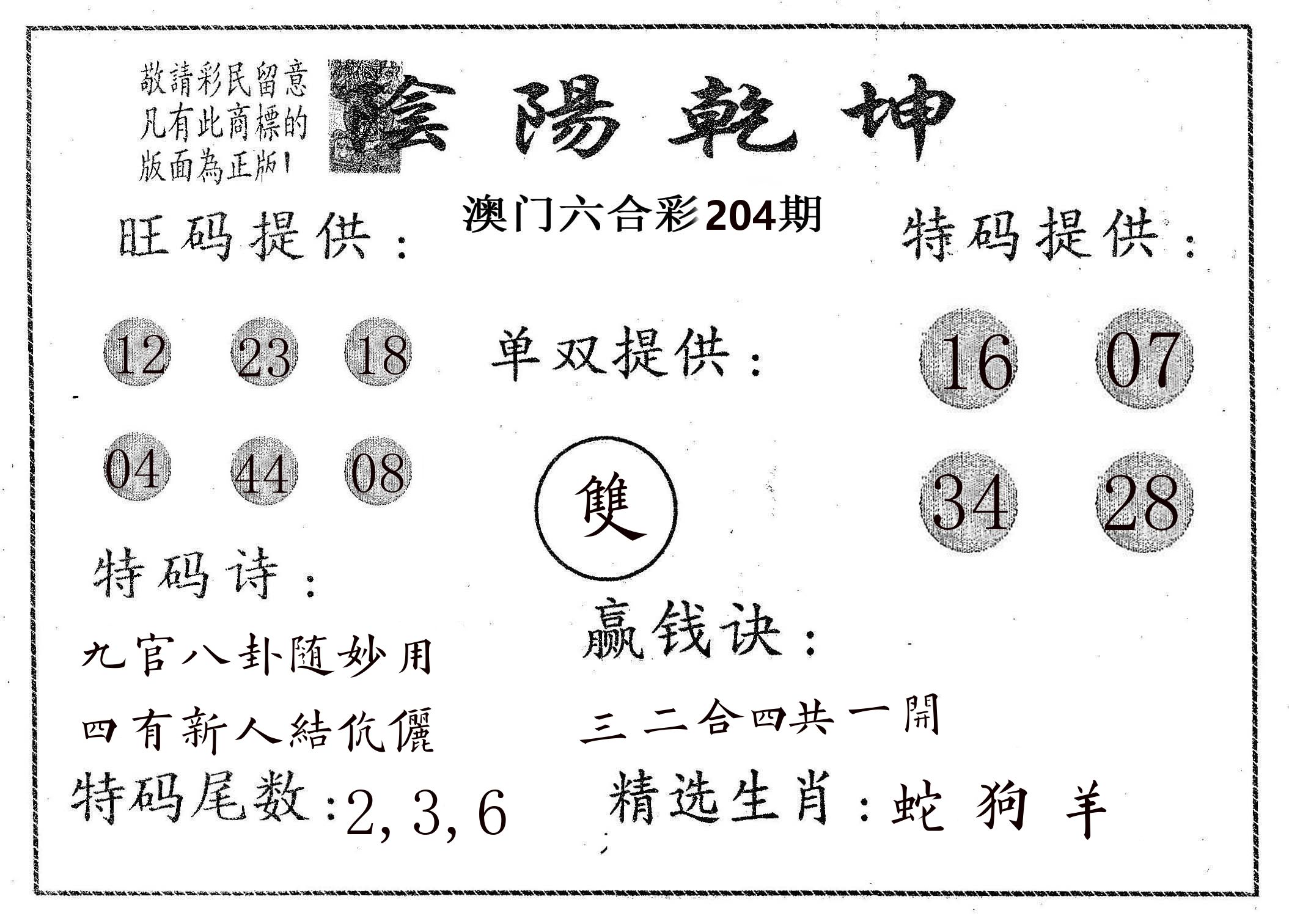 阴阳乾坤 第204期