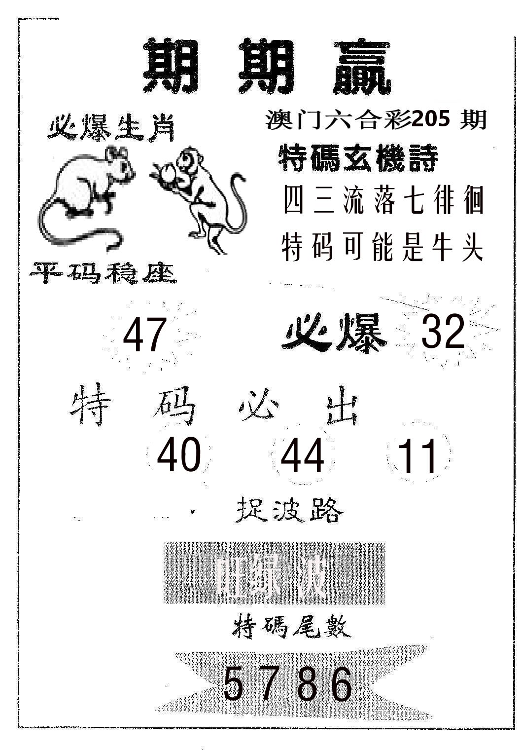 期期赢 第205期