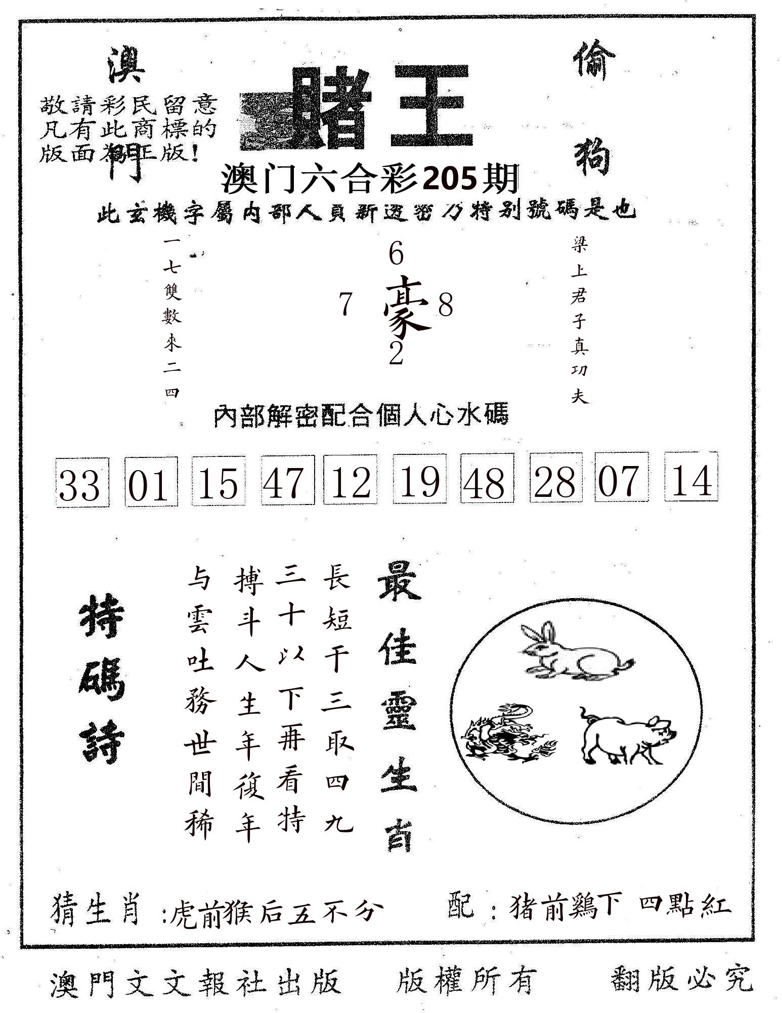 赌王 第205期