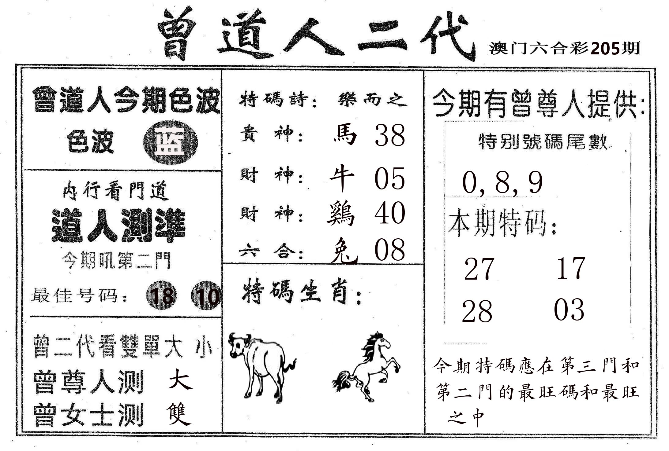 曾二代 第205期