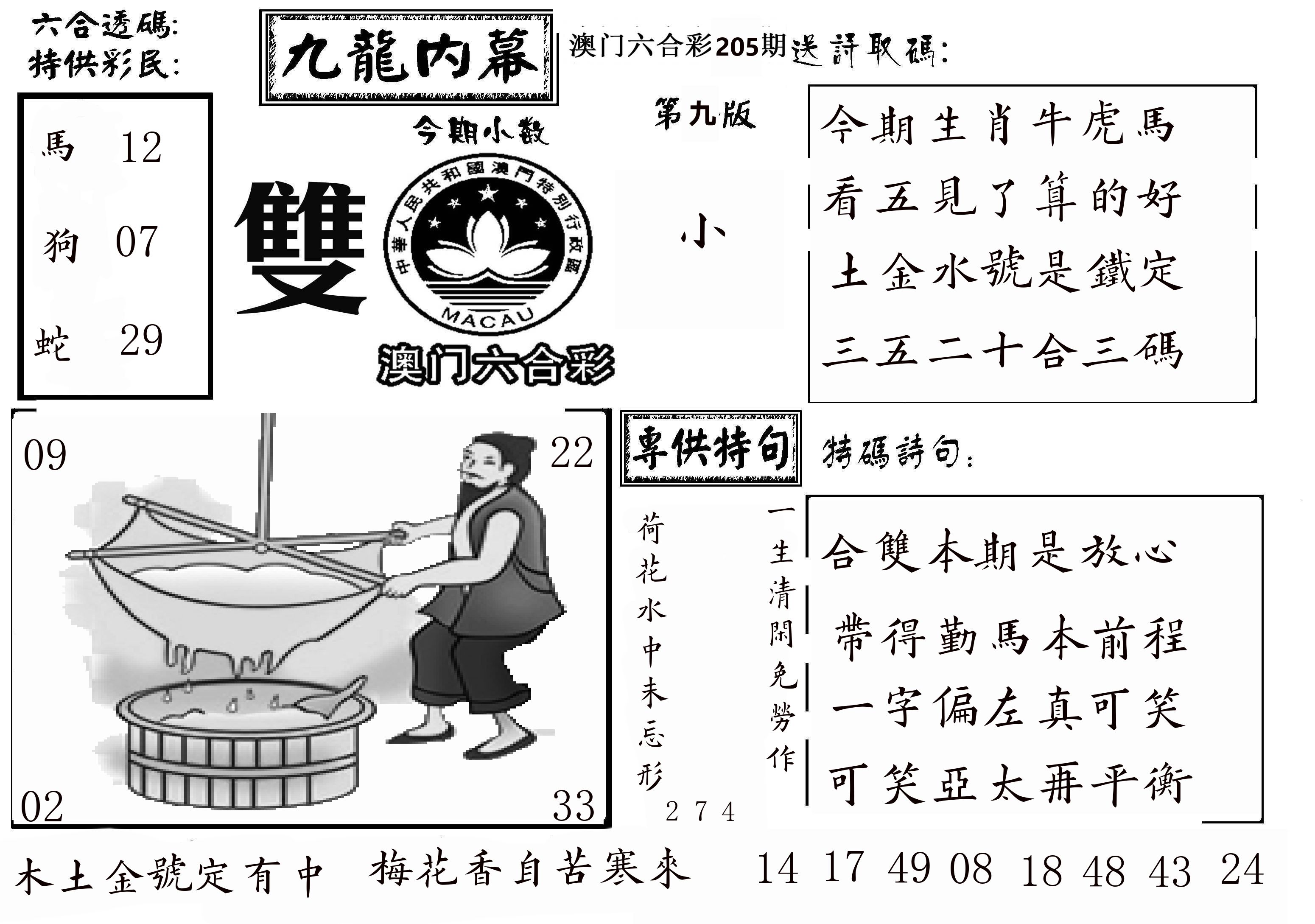 澳门传真3 第205期