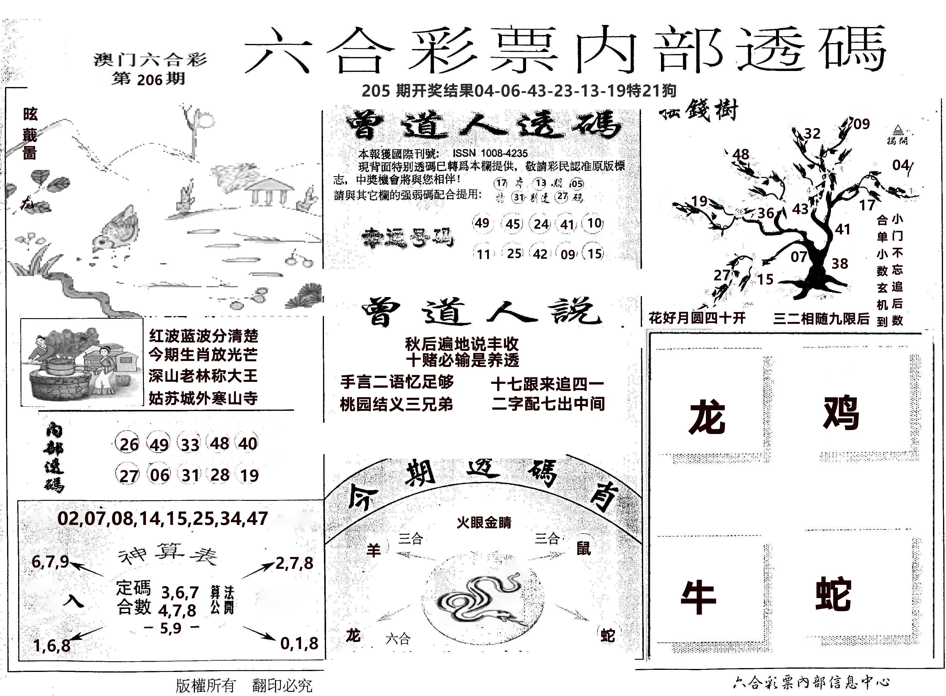 内部透码(信封) 第206期