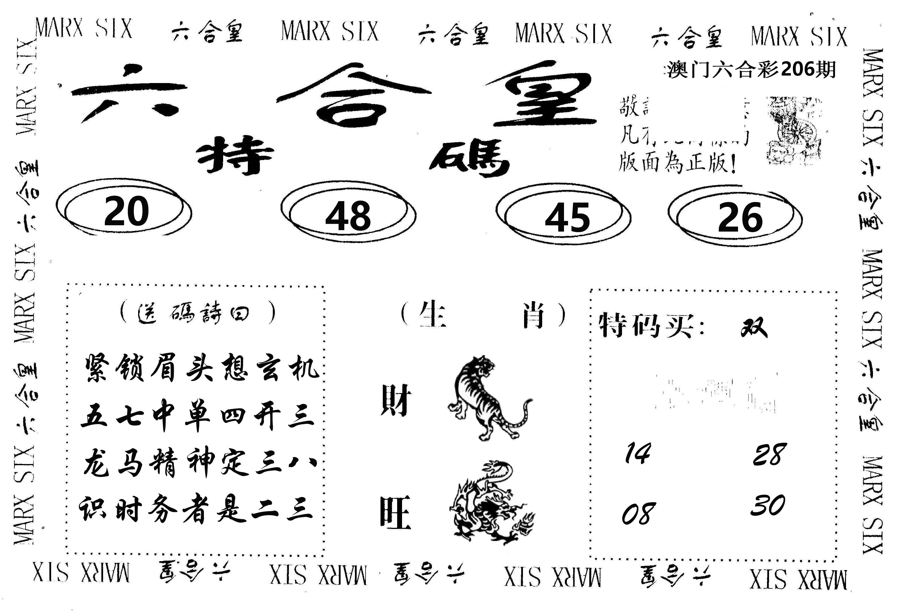六合皇 第206期