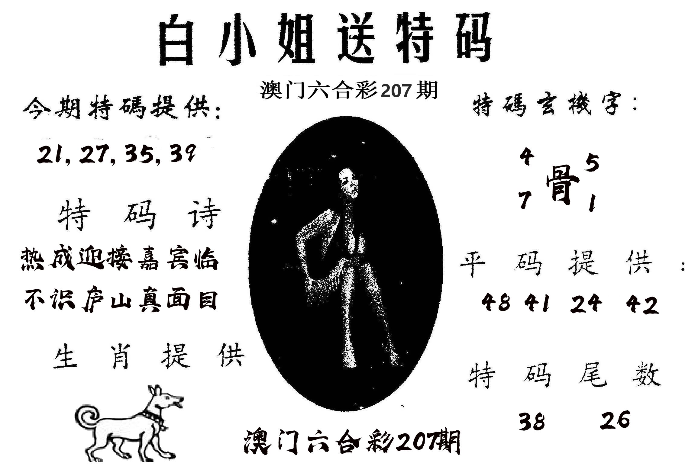 白姐送特 第207期