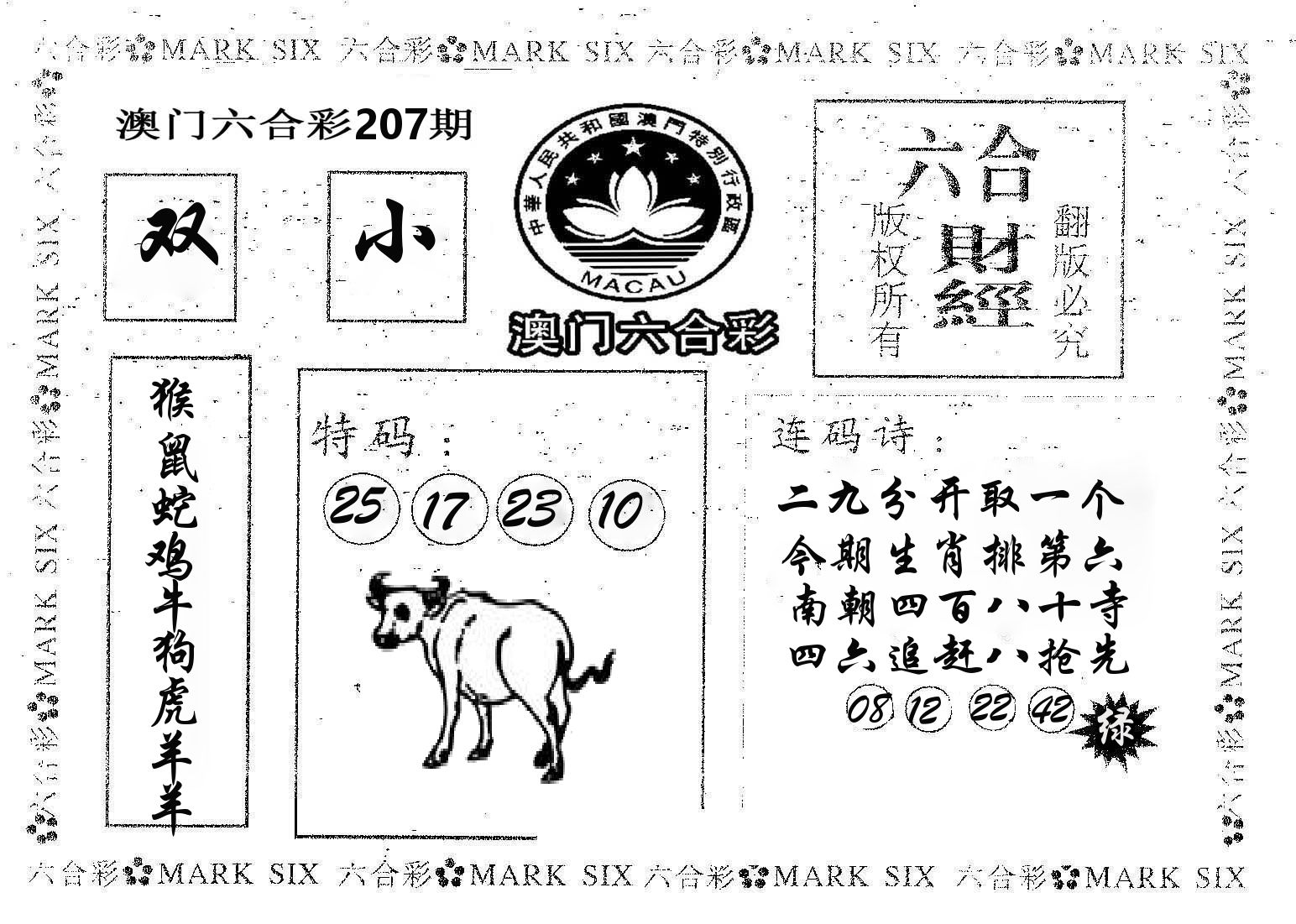 六合财经 第207期