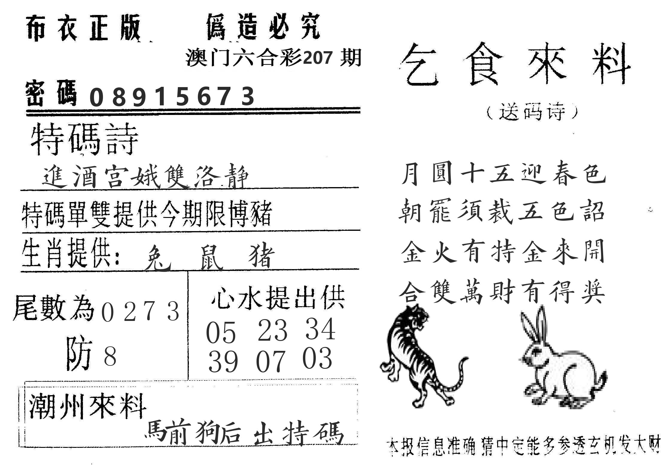 千禧码王 第207期