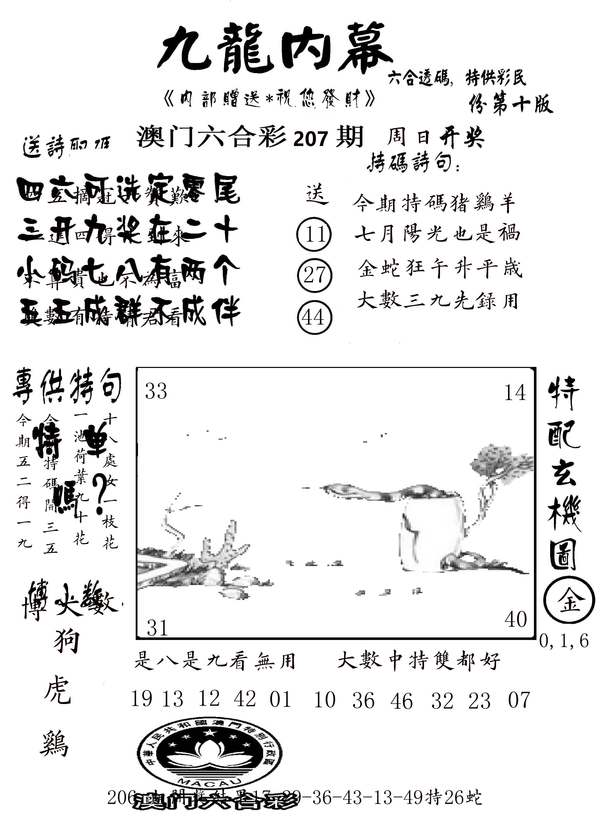 澳门传真2 第207期