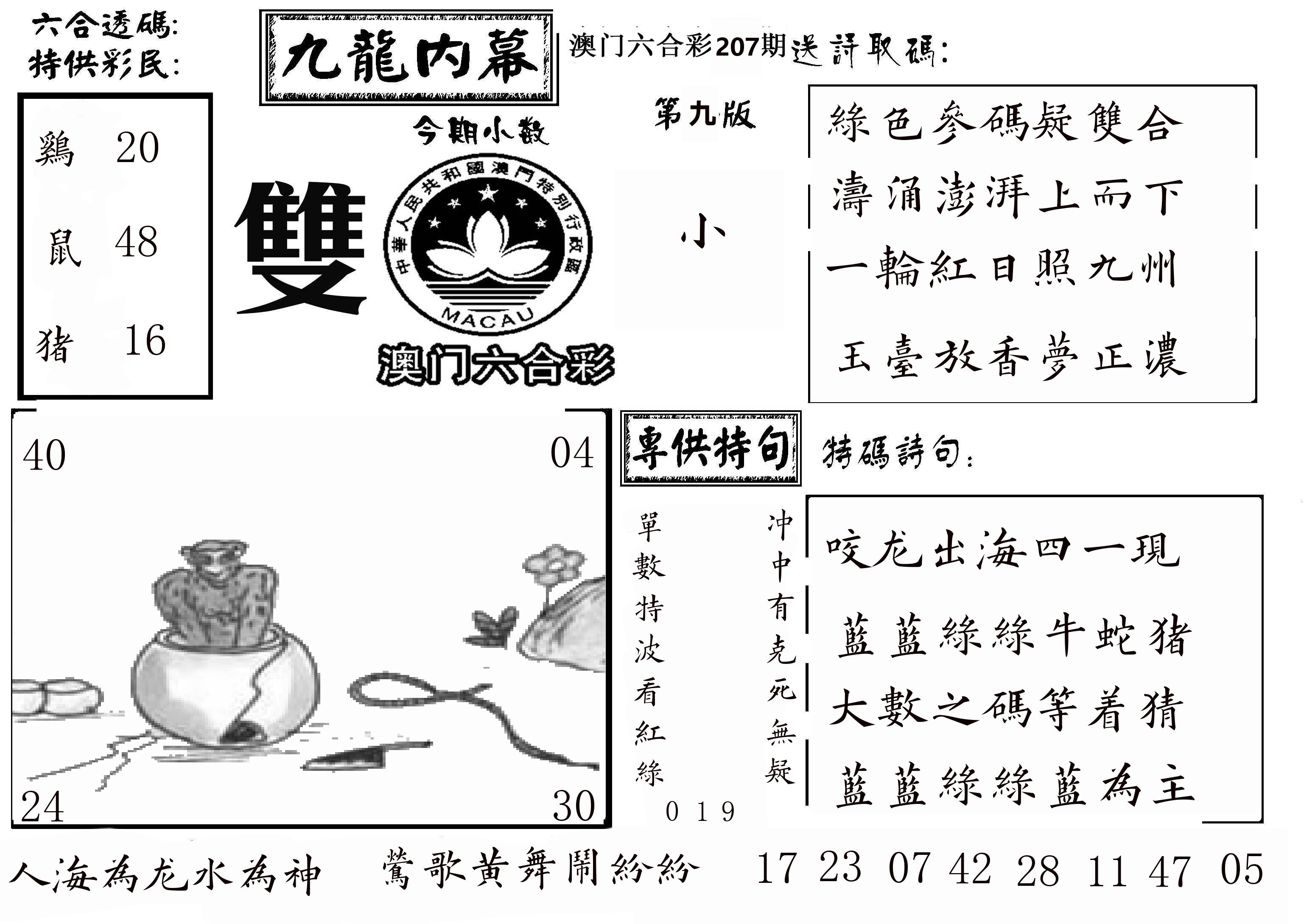 澳门传真3 第207期