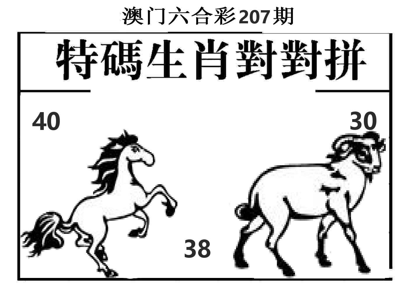 特码生肖对对拼 第207期