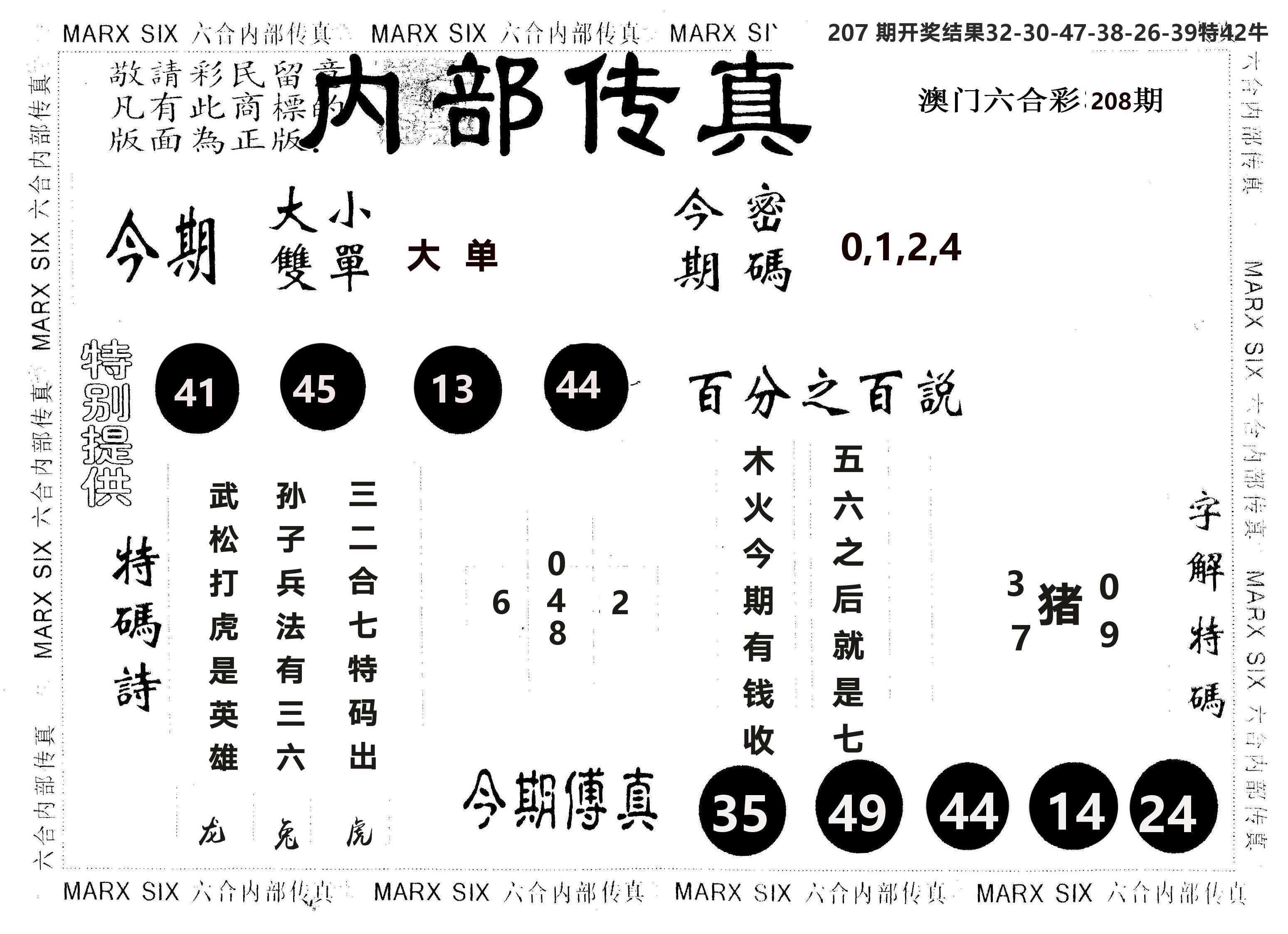 另版内部传真 第208期