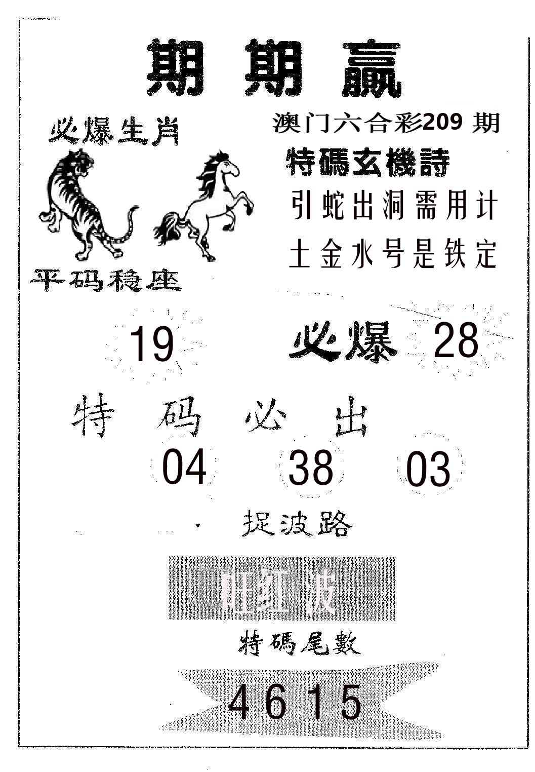 期期赢 第209期