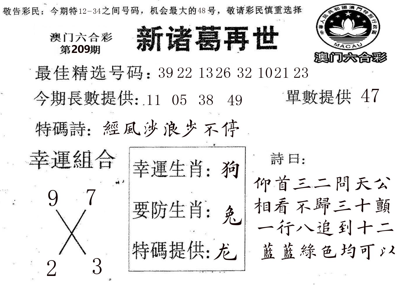 新诸葛 第209期