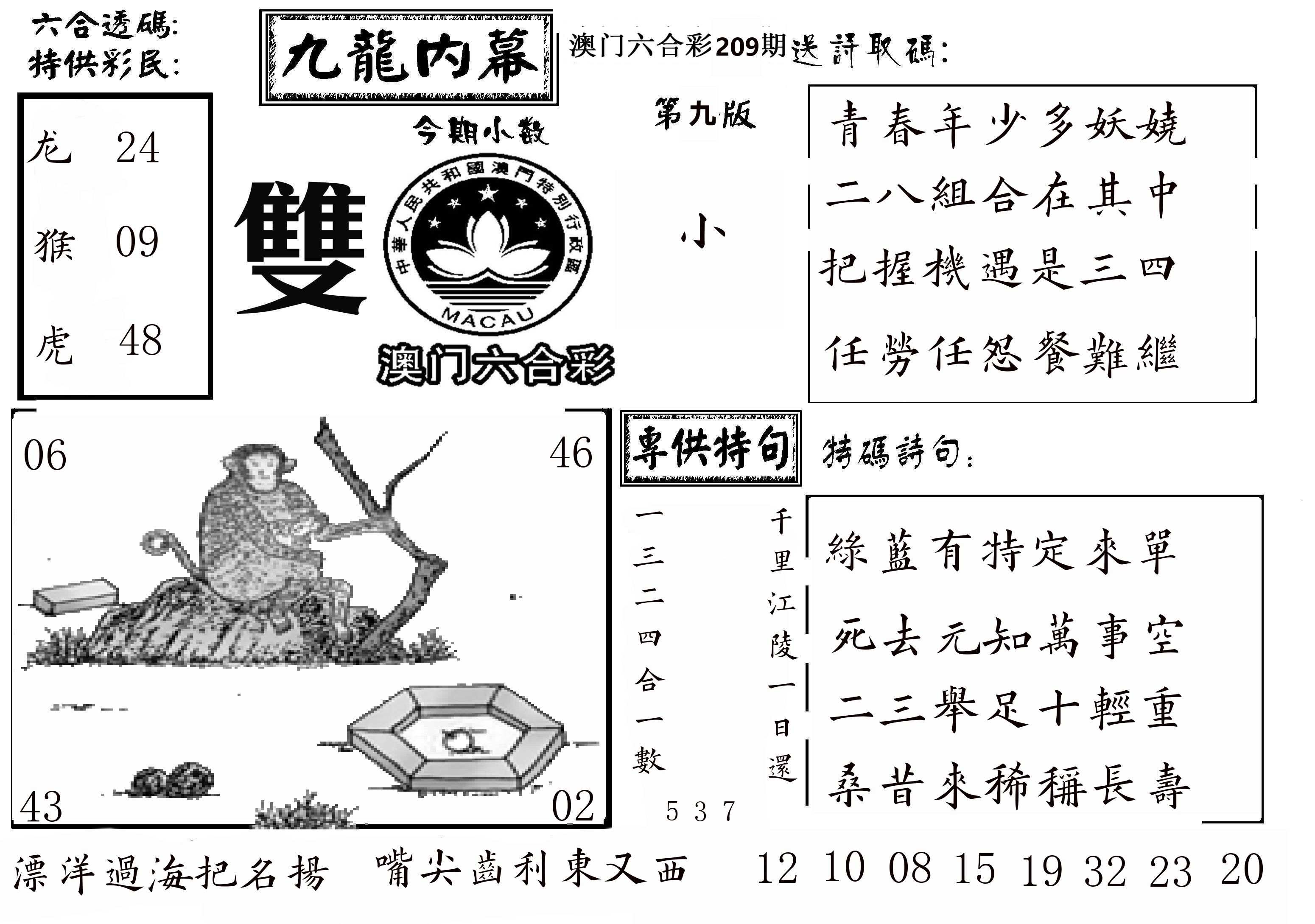 澳门传真3 第209期